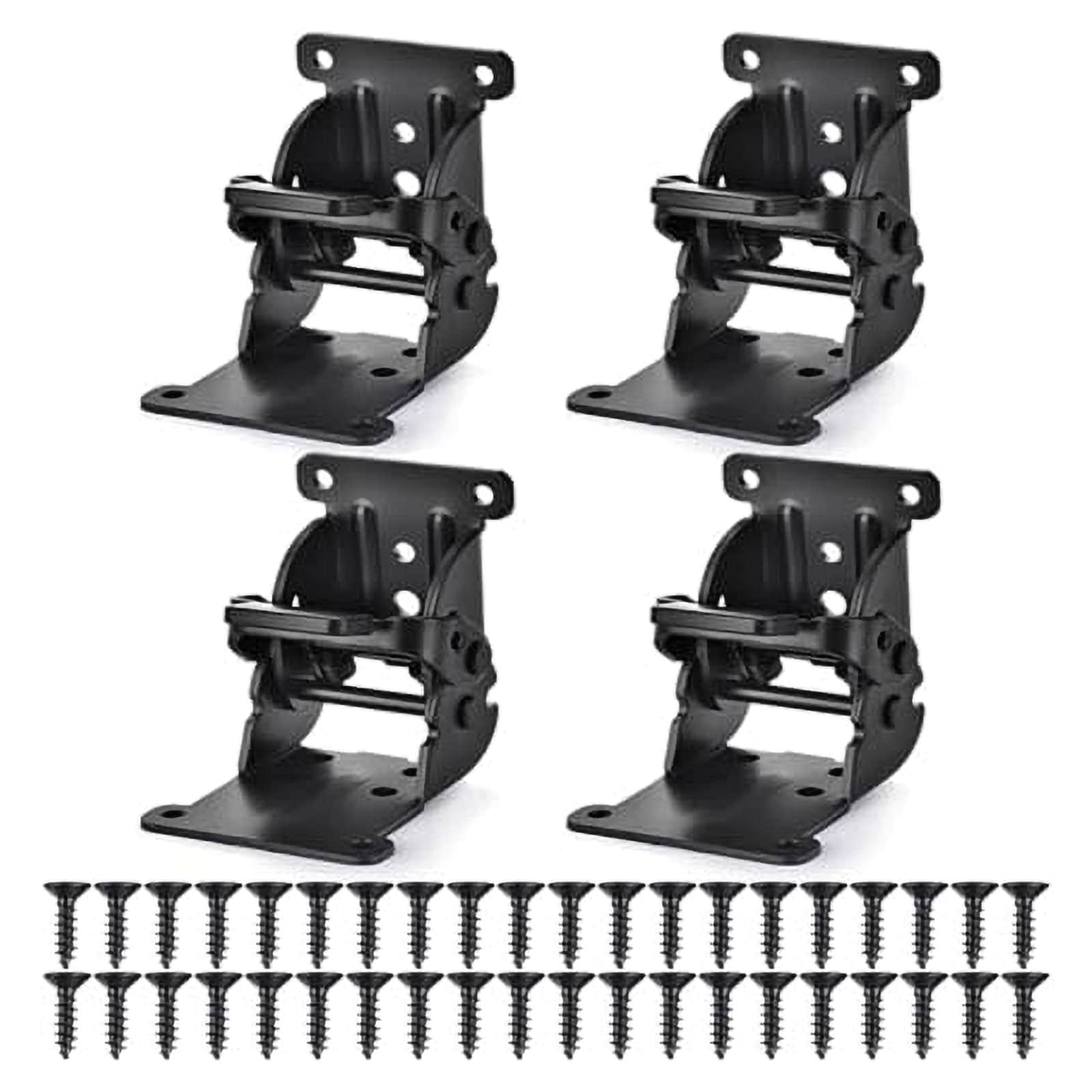 Etokfoks 4 Pack Self Locking Hinges with Screws Non Slip Pads 500LB Capacity Adjustable Support for Table Bed Desk Legs Quick Install Heavy Duty Extension Support Bracket #EFT1029A20