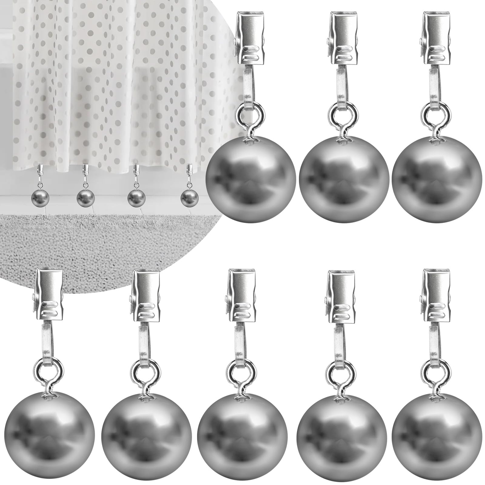Anqtovp  8 pack shower curtain weights stainless steel clip on prevents liner from blowing keeps water inside shower reusable for garden