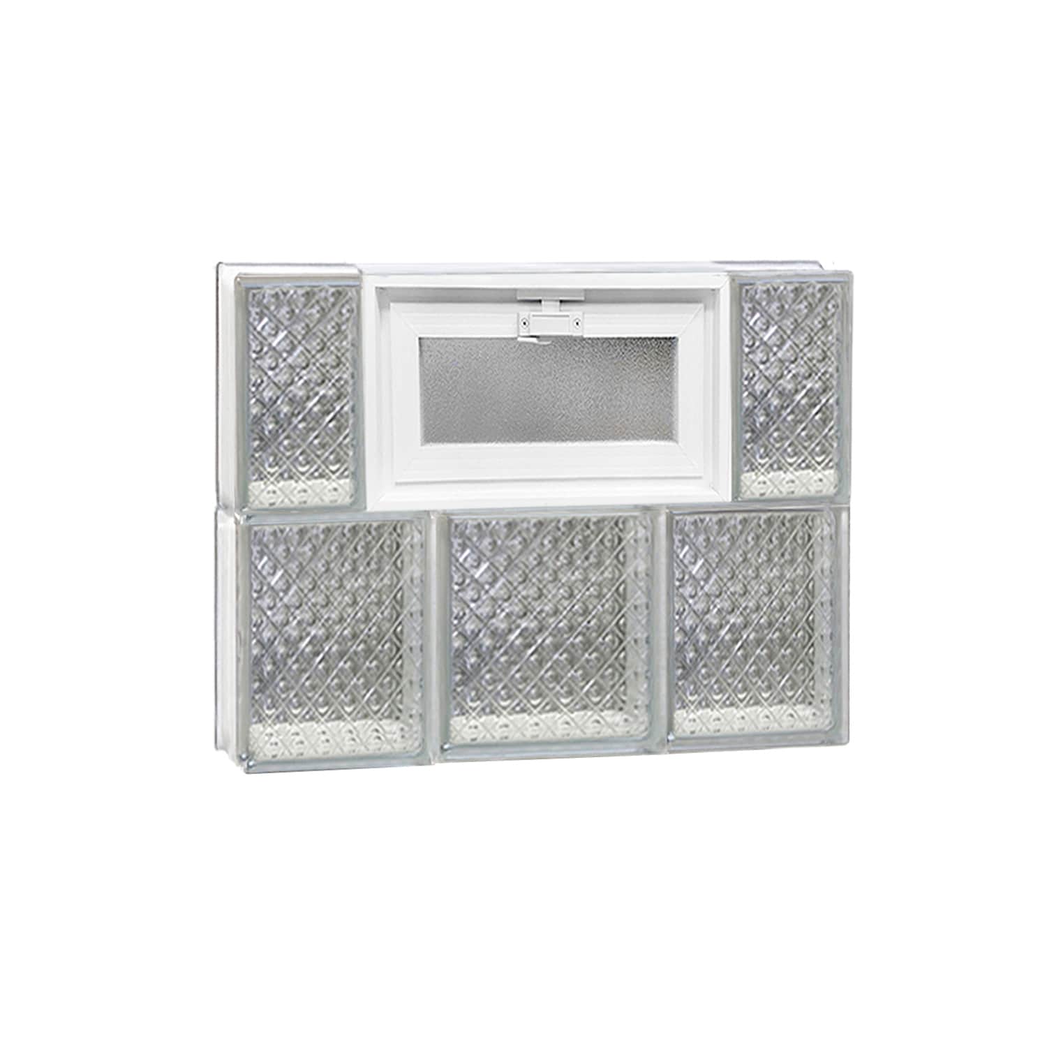 REDI2SET V2016DP Diamond Glass 19-1/4-in x 15-1/2-in Frameless Replacement Vented Glass Block Window