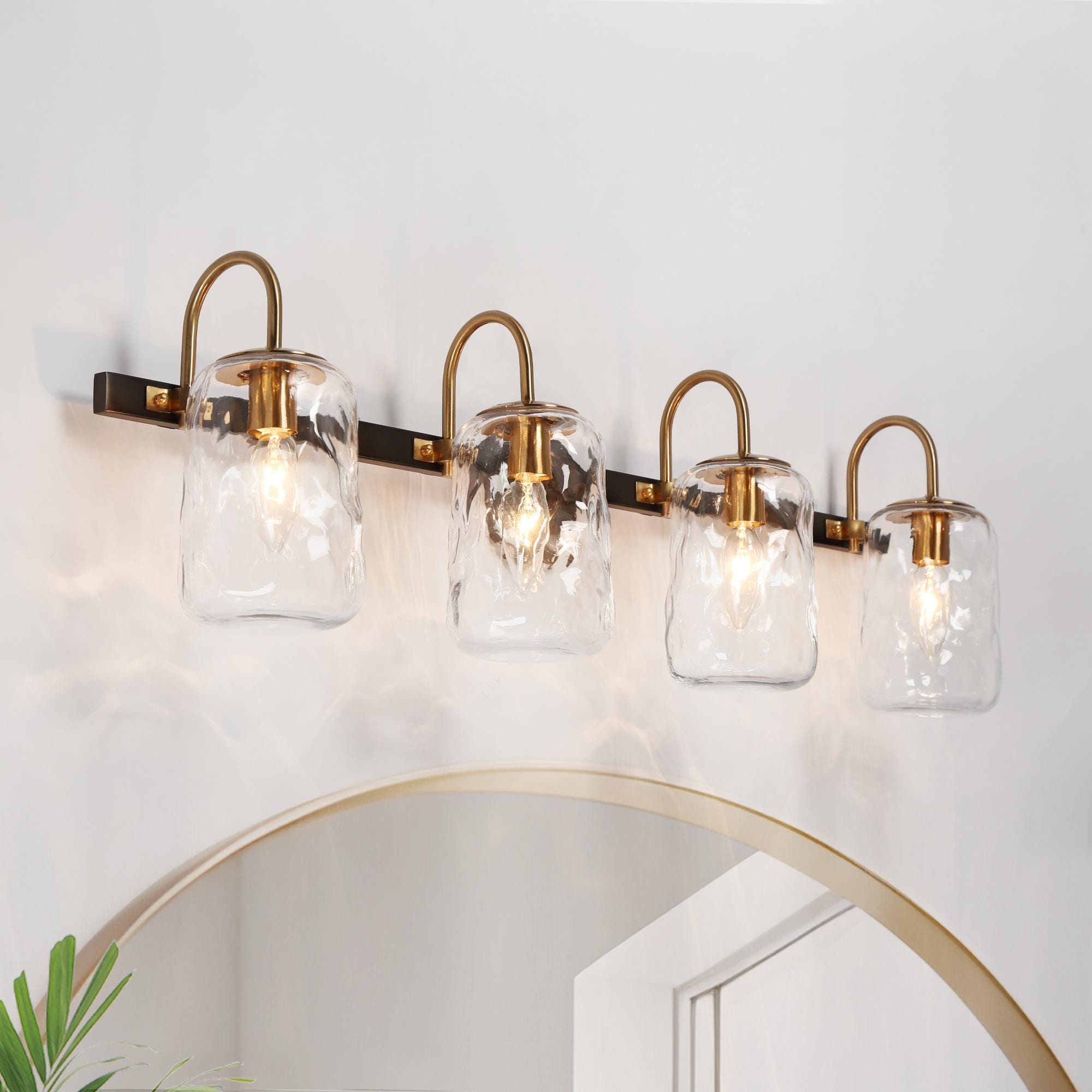 LNC Erharting 31.9-in 4-Light Brushed Black LED Modern
