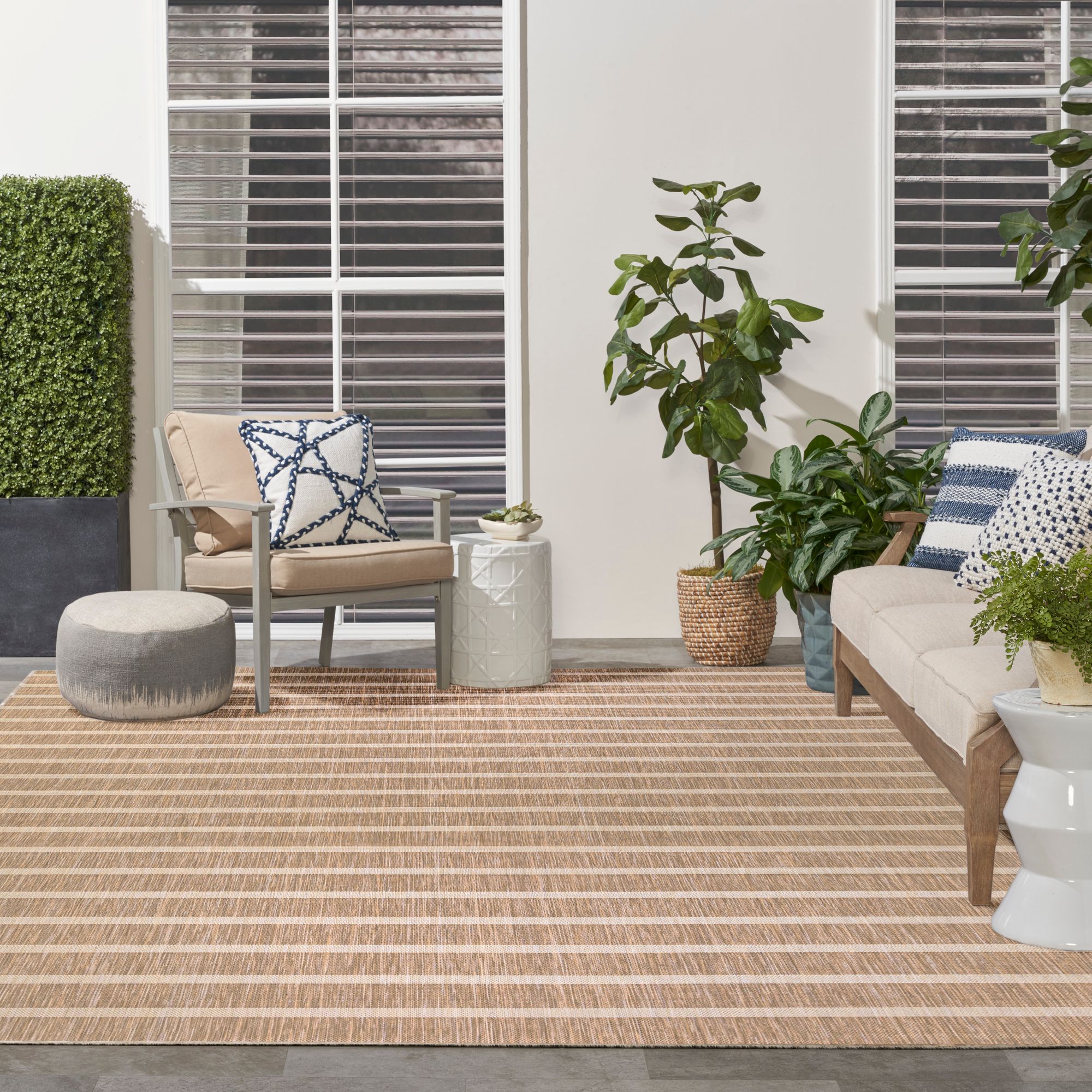 Nourison Home Positano 9 x 12 ft Beige Ivory Indoor or outdoor Area Rug ...