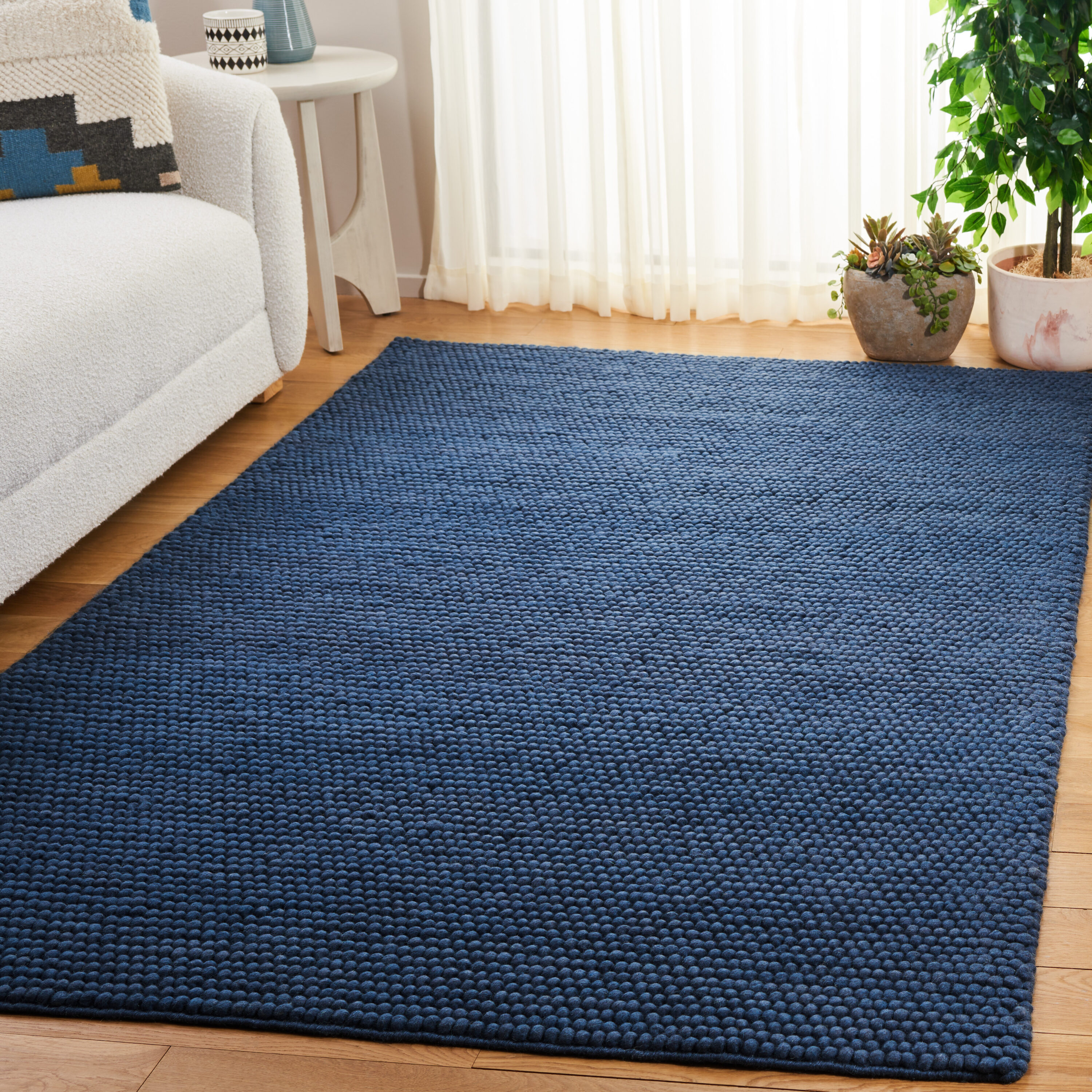 Natura 620M Navy Blue Modern Small Rectangle 4ft x 6ft Rug