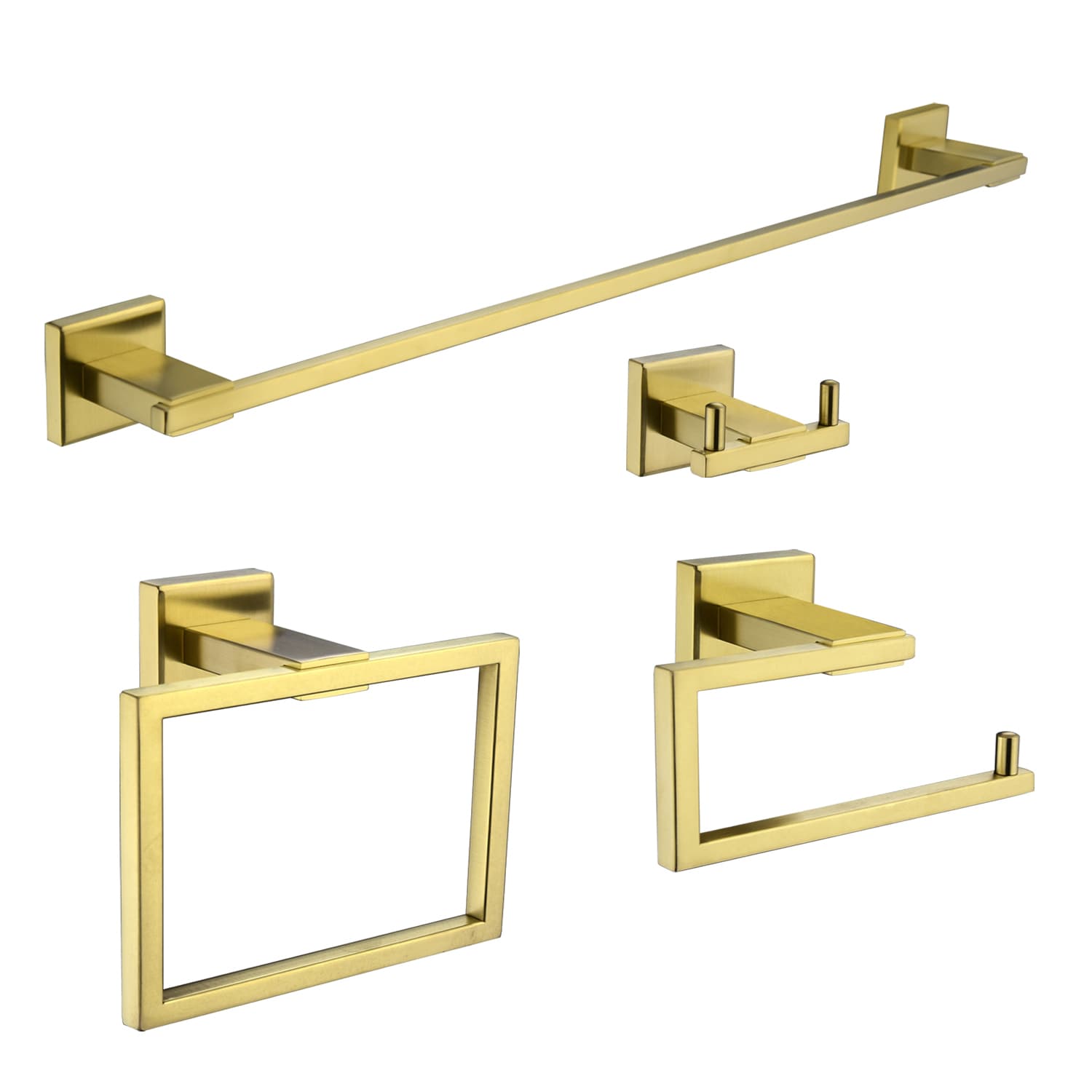 4 Piece Antique Brass Gold Bathroom Accessories Set - Brass 24” Double  Towel Bar Set, Antique Bar Brass Bath Accessories - Wall Mounted Brass  Bathroom