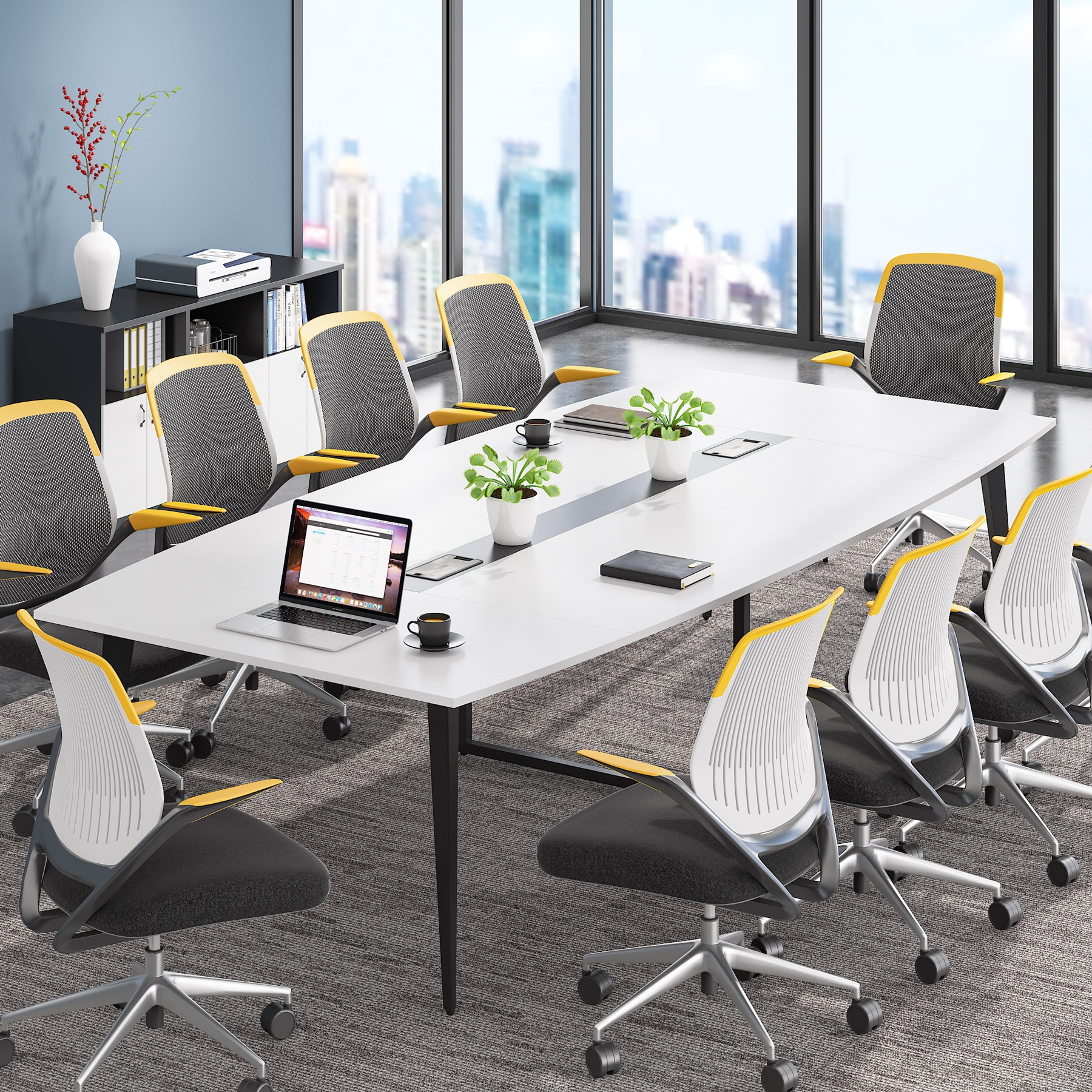 Tribesigns LWFD-C0664 Office Conference Table Multiple colors/finishes 10 -Person Conference table ( 94.48-in W x 29.52-in H )