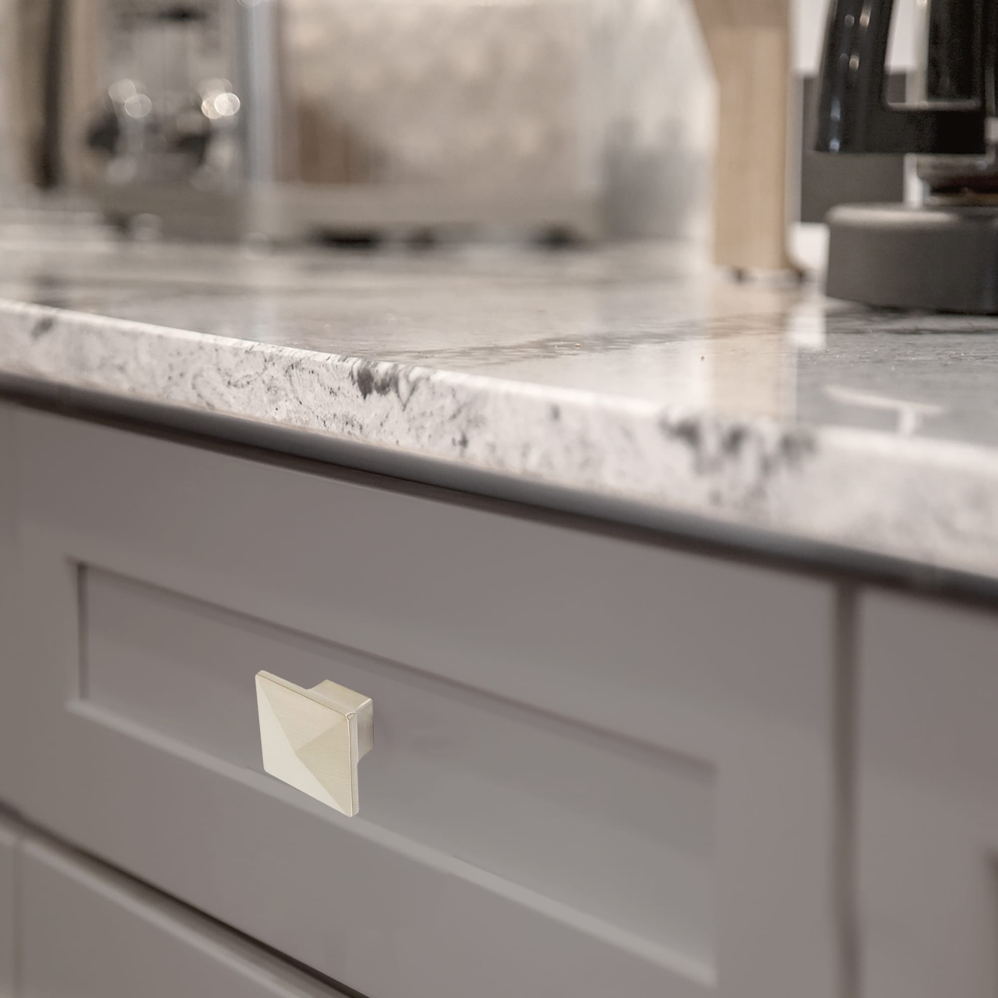 Brushed Nickel Square Cabinet Knob 10-Pack with Mounting Hardware
