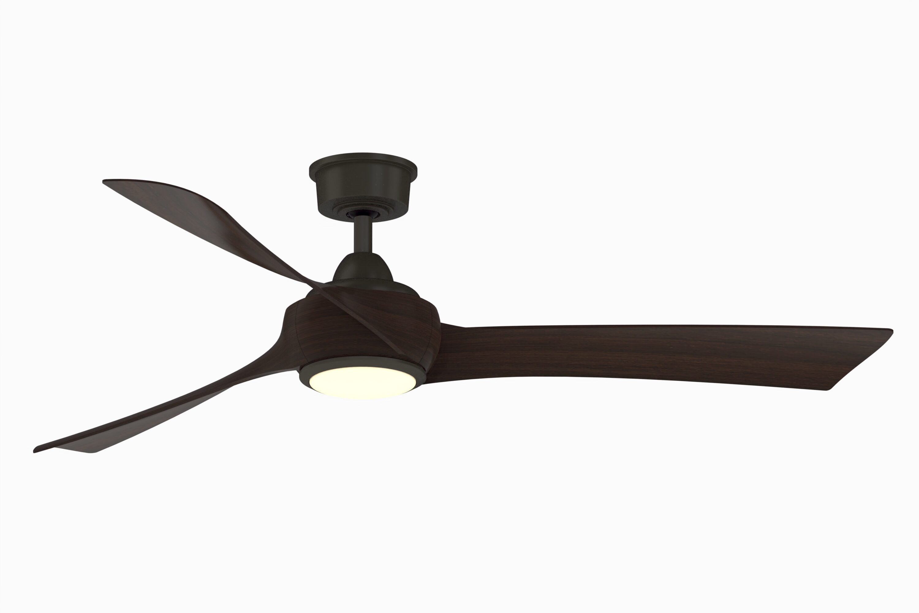 Fanimation Wrap Custom 60-in Dark Bronze with Dark Walnut Blades Color-changing Integrated LED Indoor/Outdoor Smart Ceiling Fan with Light and Remote (3-Blade) FPD8530DZ-60DWA-LK Sansujyuku sansujyuku.com