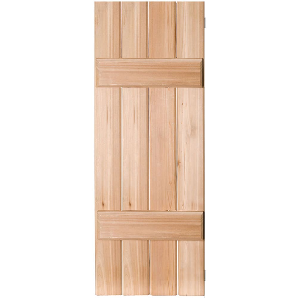 Ekena Millwork RWB15X044UNM 15-in W x 44-in H Unfinished Paintable/Stainable Board and batten Wood Exterior Shutters ( 2 -Pack )