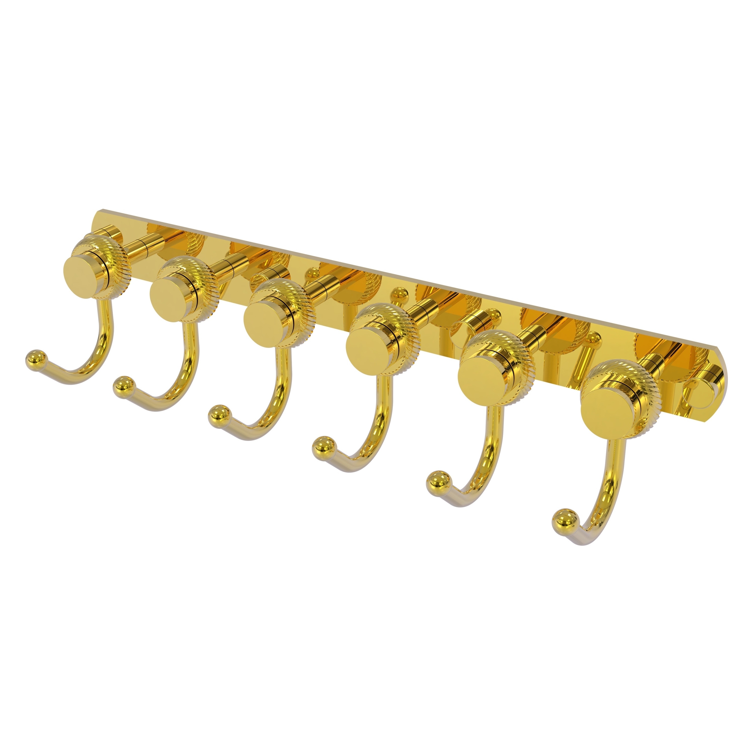 Allied Brass 920T-6-PB Mercury Polished Brass 6 -Hook Wall mount Towel Hook
