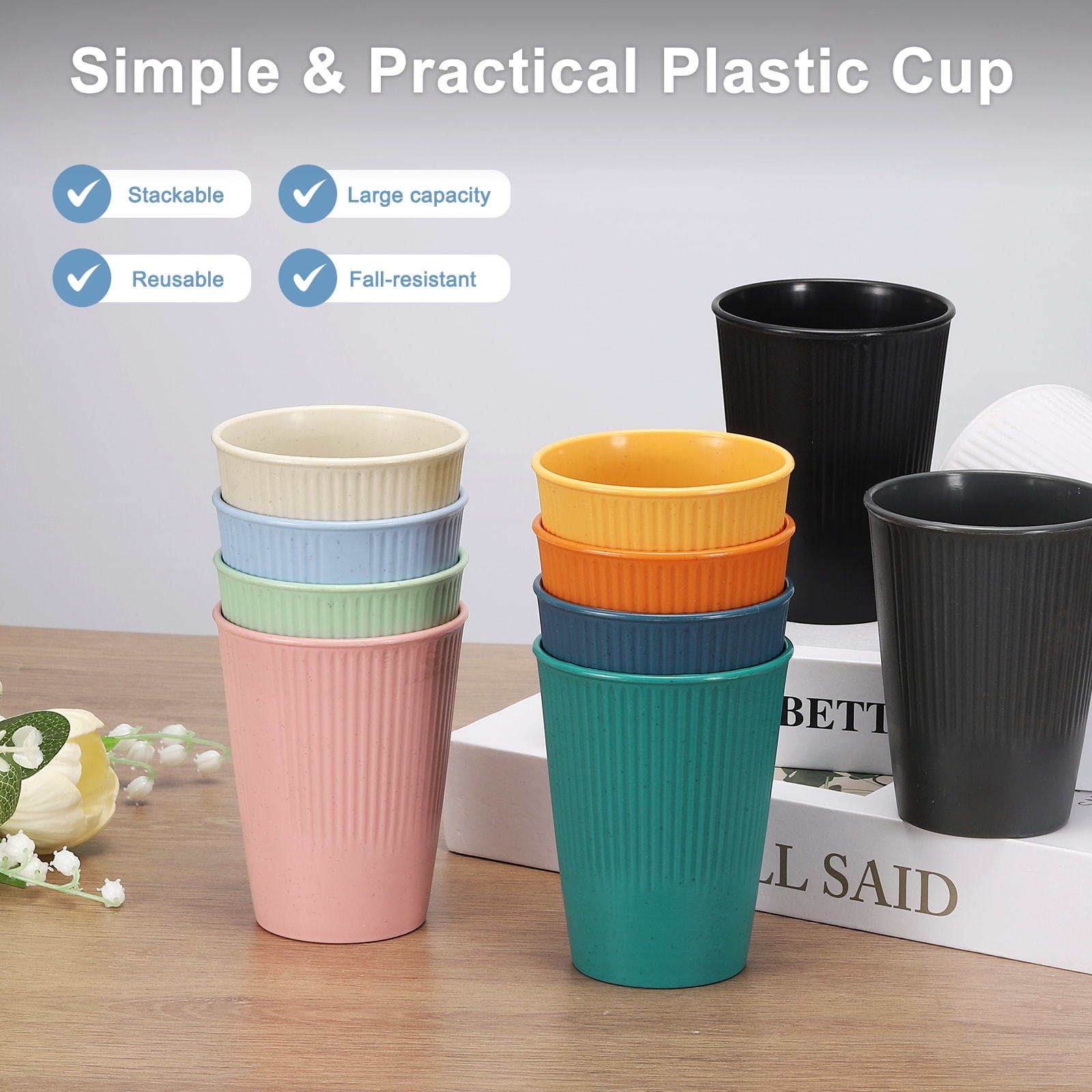 Unique Bargains 4pcs Simple Toothbrush Cup 3.3 x 3.3 x 4.2inch ...