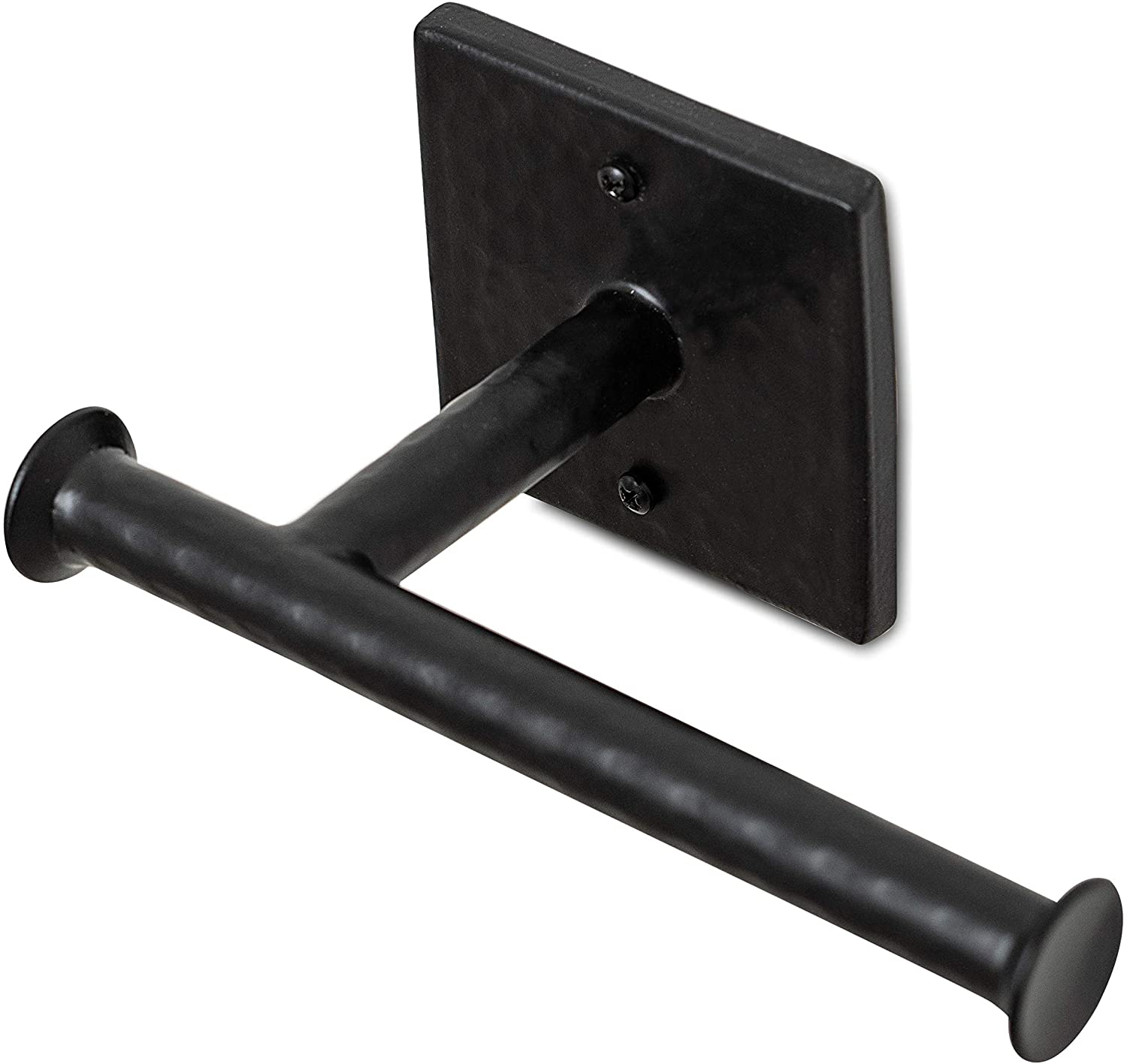 Monarch Abode 19133 Hand hammered Black Wall Mount Single Post Toilet Paper Holder