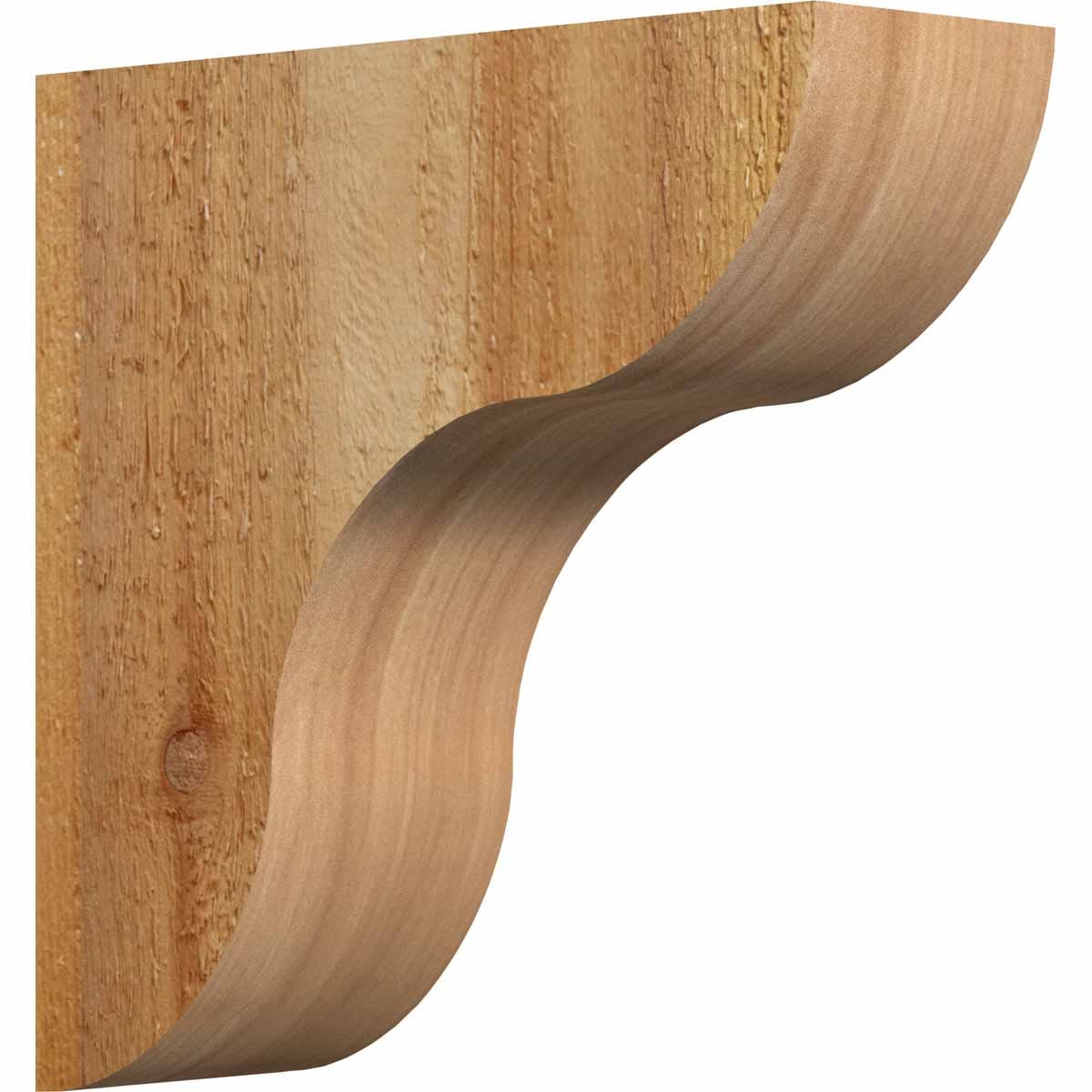 Ekena Millwork COR04X12X12CAR00RWR 4-in x 12-in x 12-in Carmel Unfinished Western red cedar Wood Paintable/Stainable Corbel