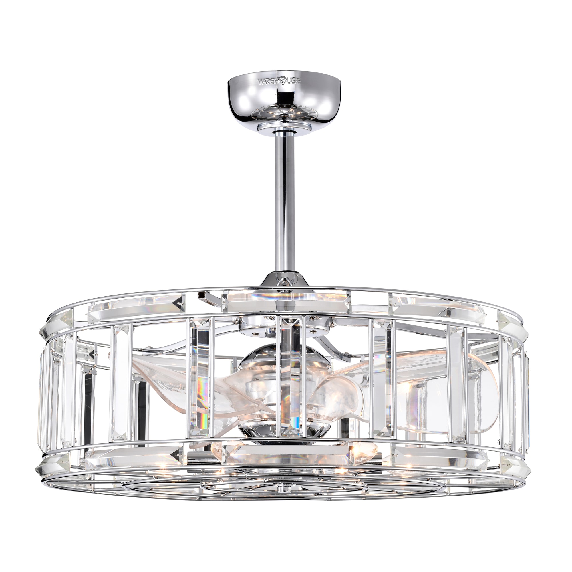 Warehouse of Tiffany DW01W49CR 25-in Chrome with White Blades - Remote Included ( 3 -Blade )