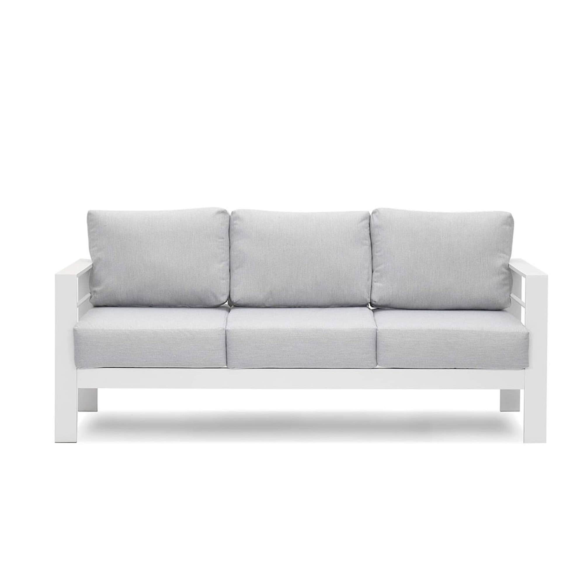 AHIOU HOME ZAAHG-W140156PS Holland Outdoor Sofa with Gray Cushions and Aluminum Frame