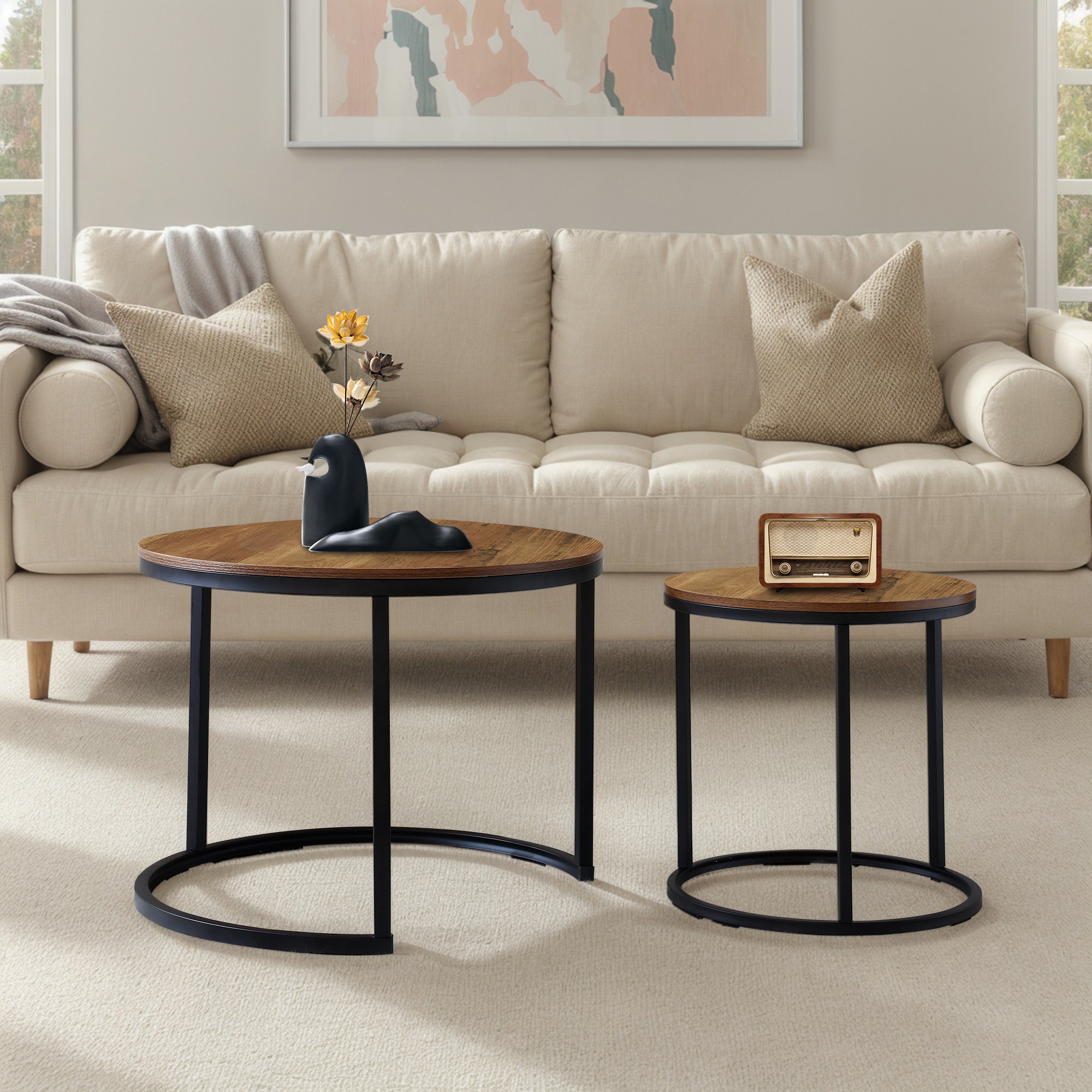 Hrinhom HC-TA01-WALNUT Coffee-Tables - View #2