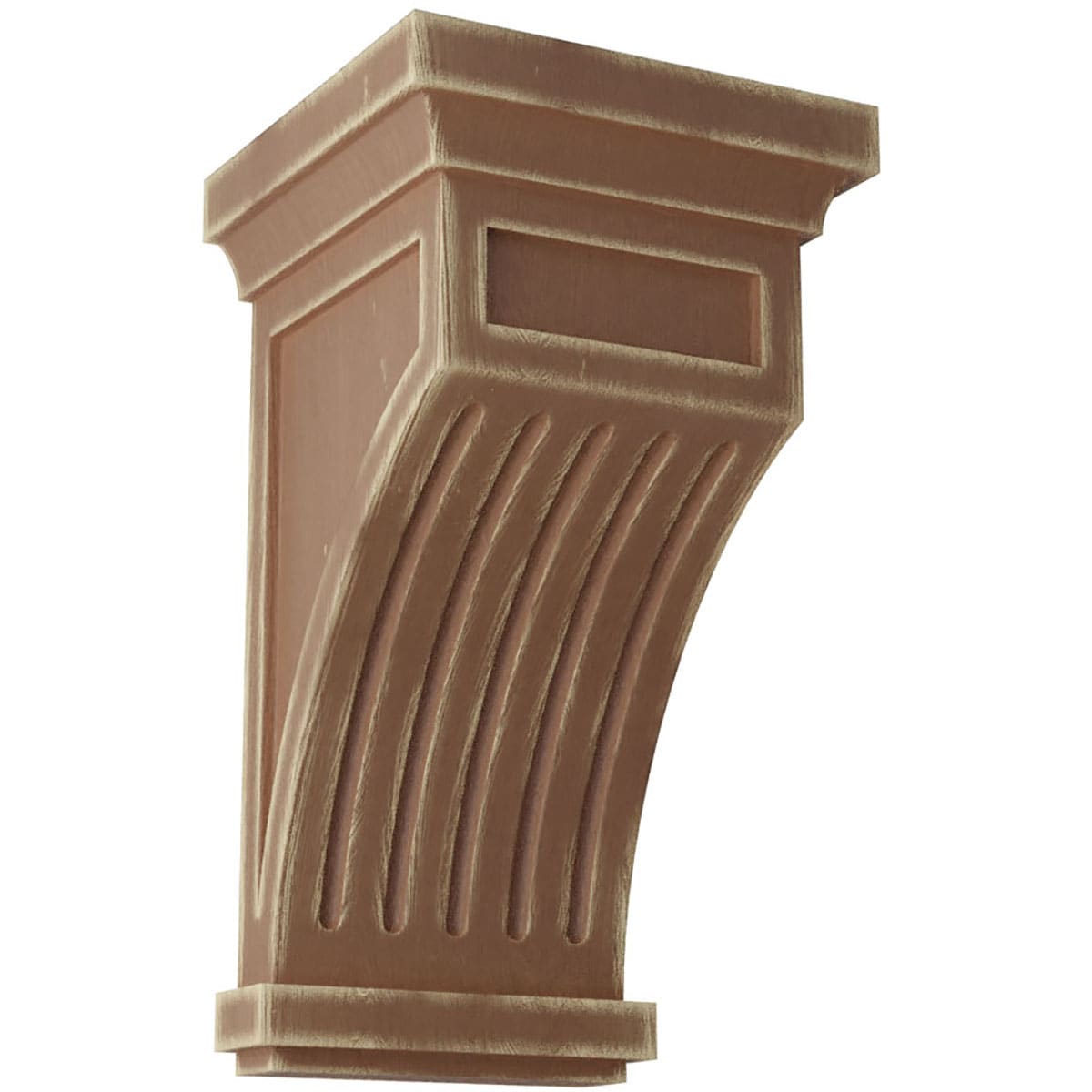 Ekena Millwork CORWD05X05X10FLBR 5.5-in x 5.5-in x 10-in Vintage decor Finished Rubberwood Wood Paintable/Stainable Corbel