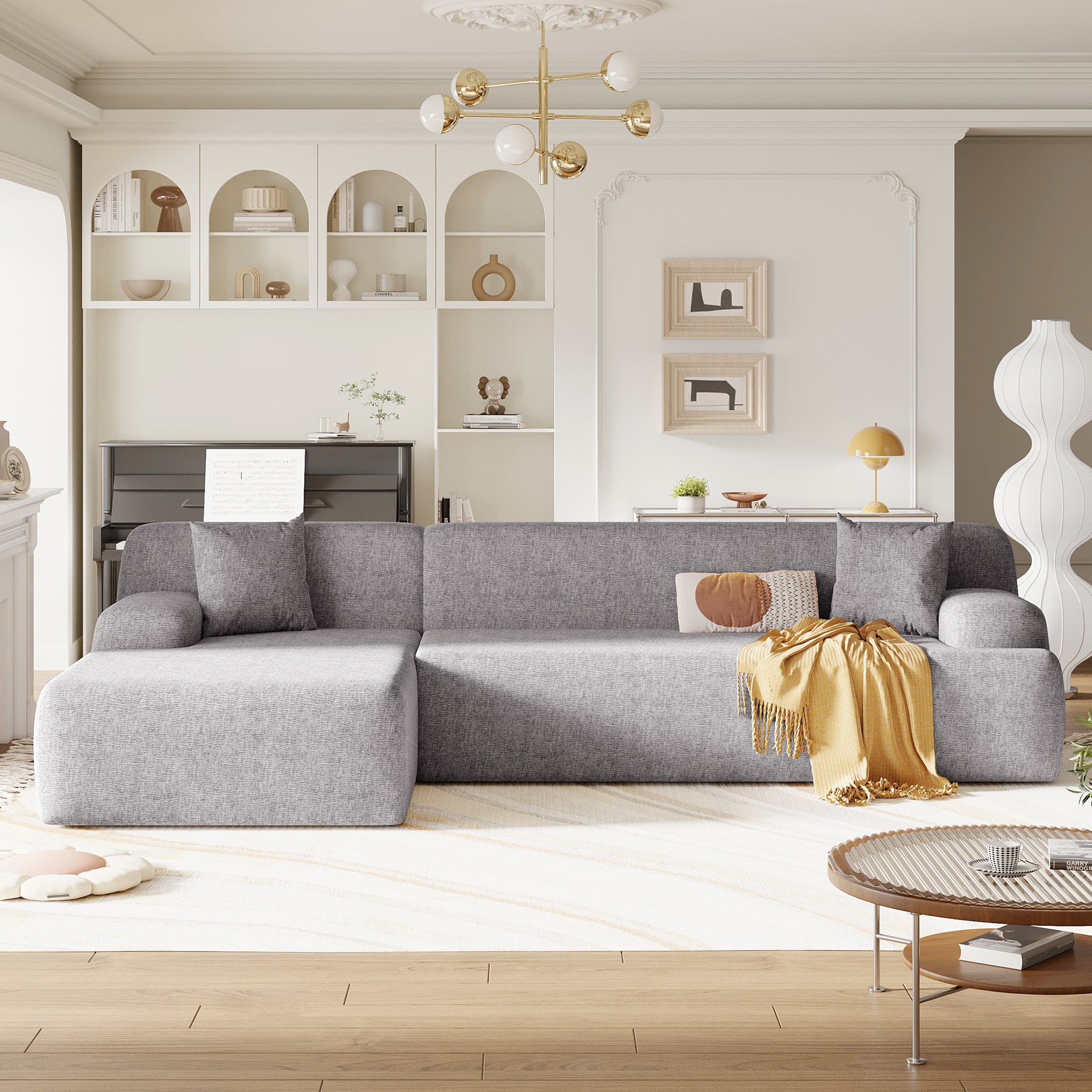 JIMSMAISON JMUSSO01GR 109-in Modern Gray Sectional