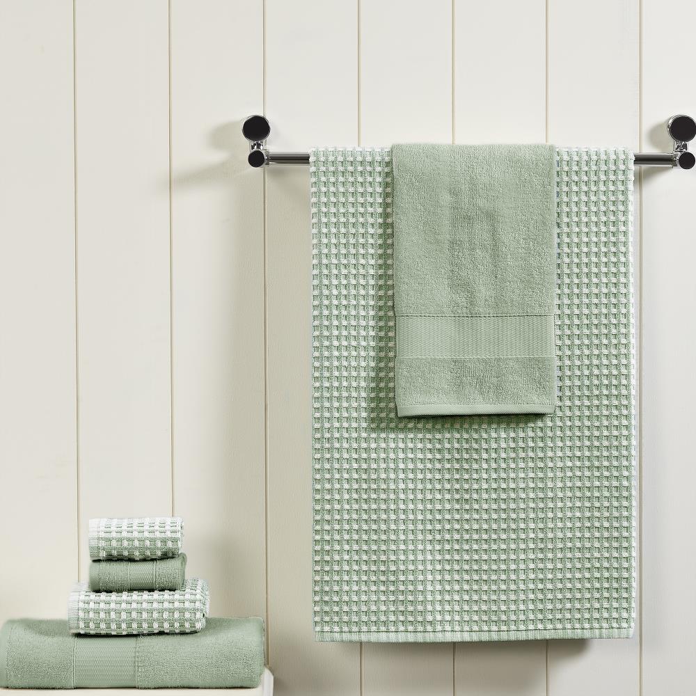 6 Piece Yarn Dyed Towel Set Oxford Aqua