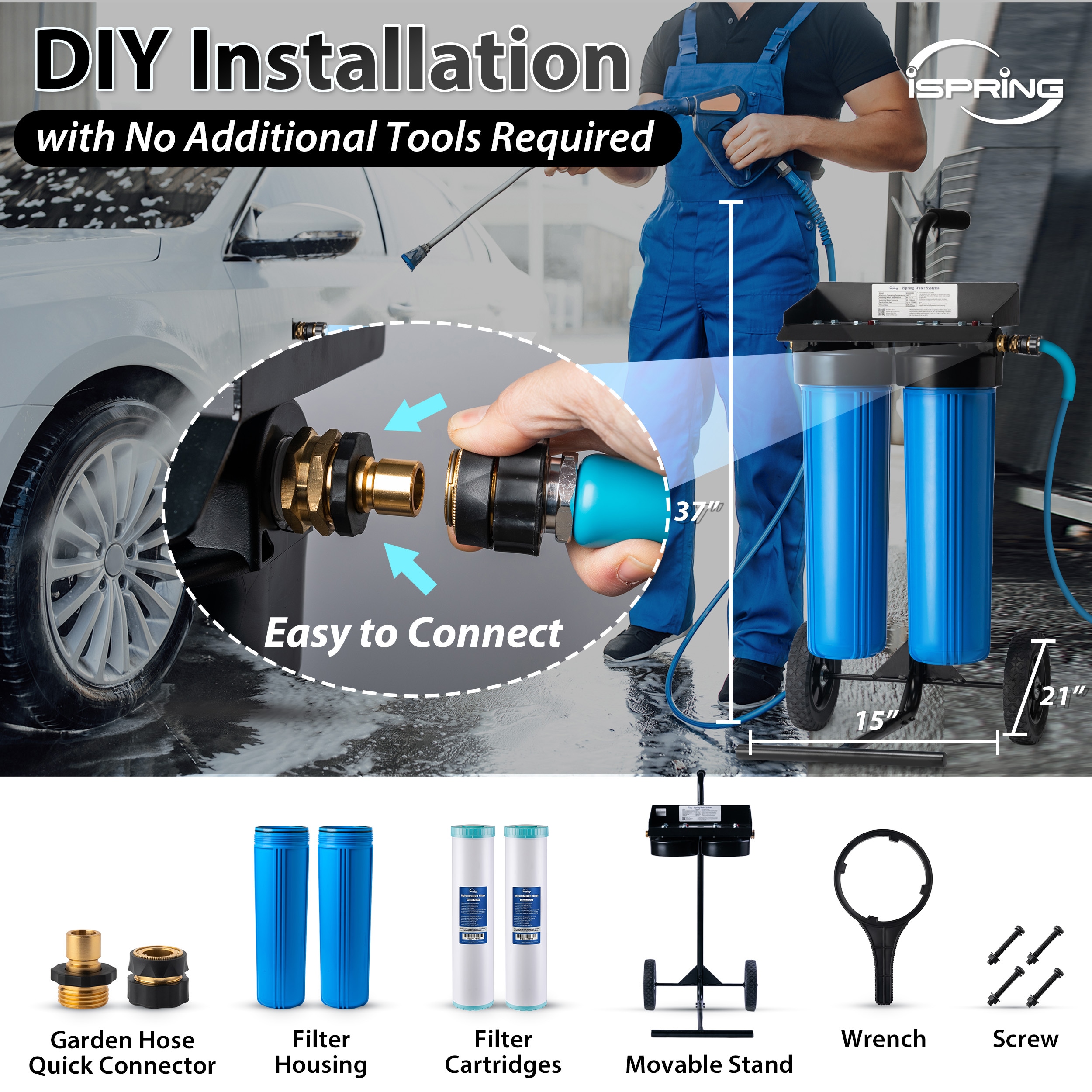 Portable, Home DIY Deionized Car Wash Water System for Sale