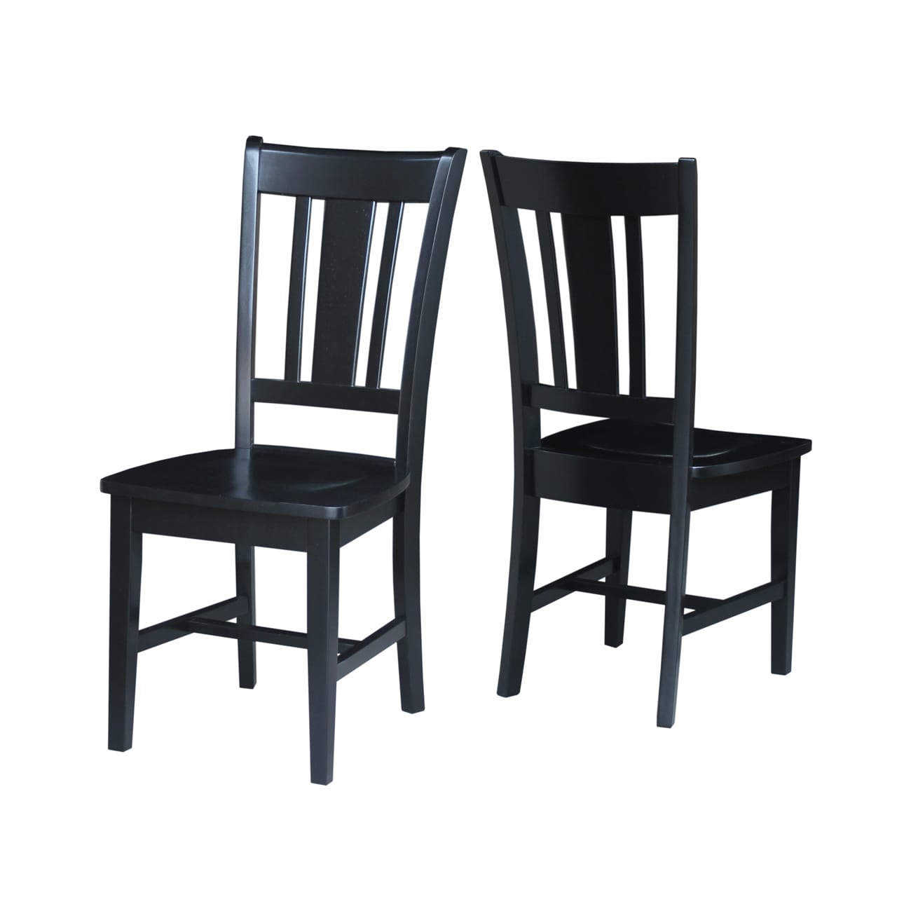 San Remo Elegant Black Solid Hardwood Splatback Dining Chairs (Set of 2)