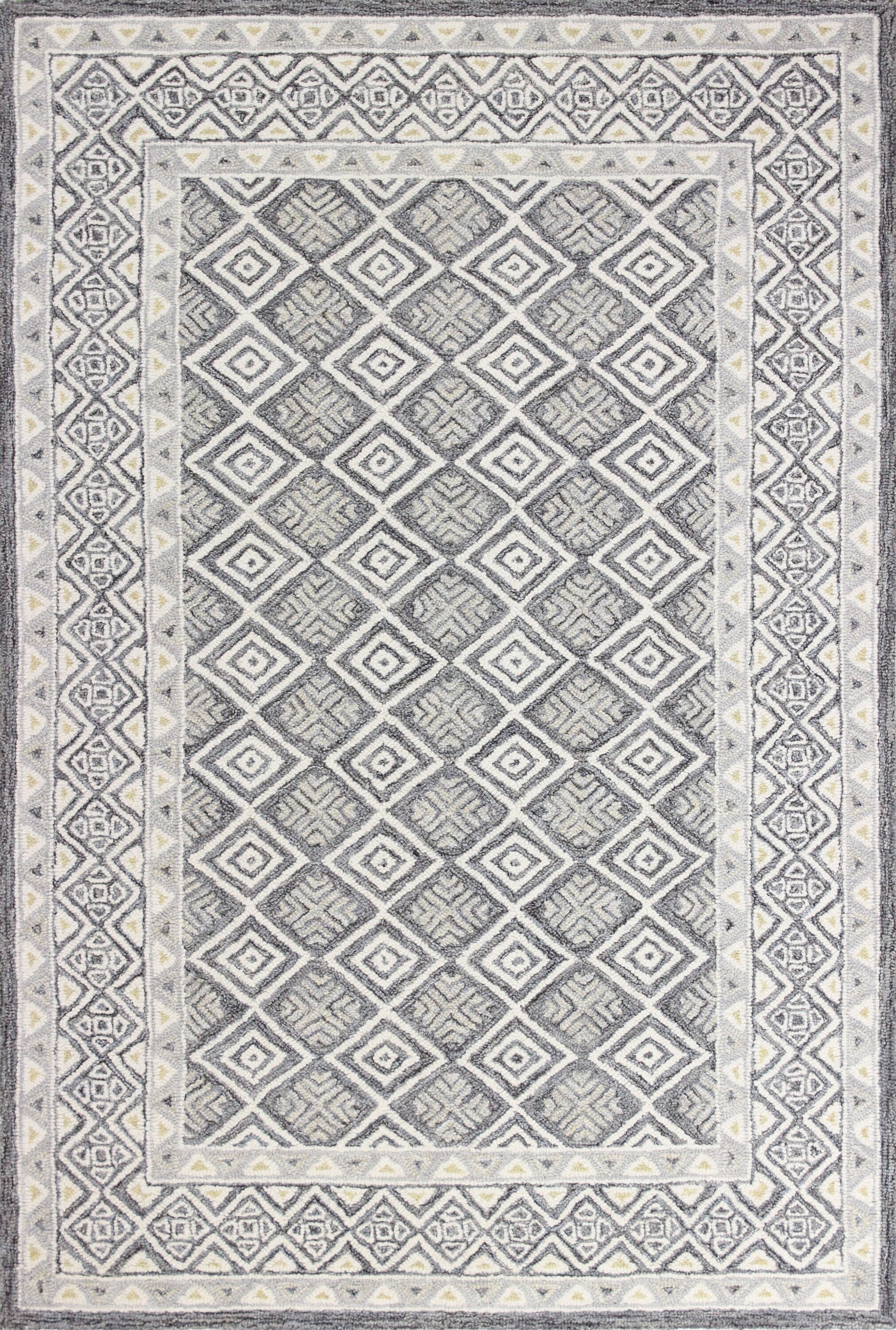 Bashian 649652295947 5 X 8 (ft) Wool Grey Indoor Geometric Persian Area Rug