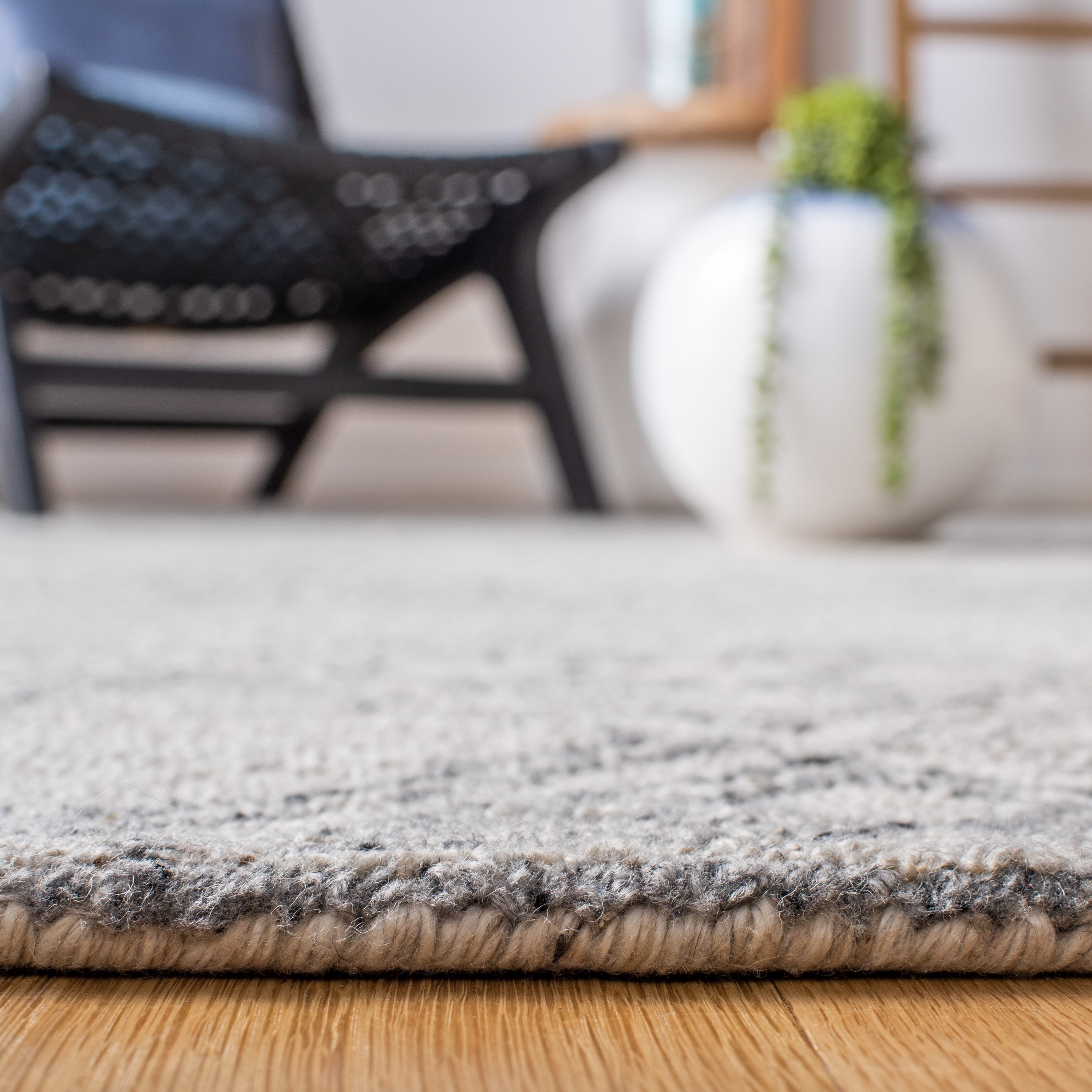 Ivory Abstract Handmade Tufted Wool Runner Rug