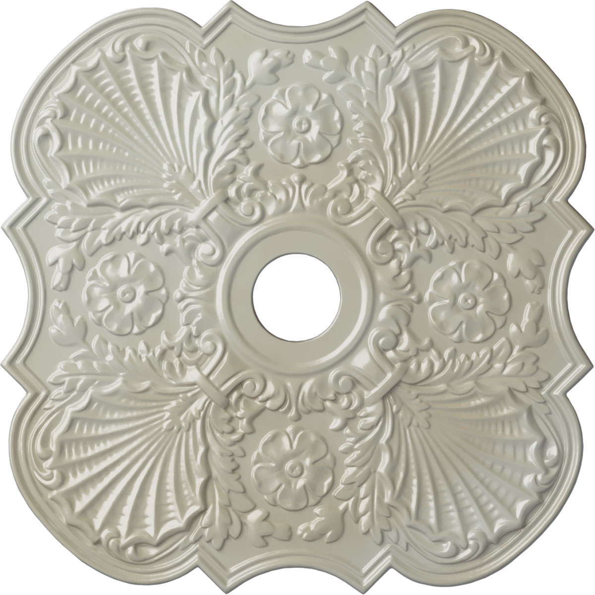 Ekena Millwork CM29FWFBS Flower 29-in W x 29-in L Painted Flash Blue Polyurethane Whole Ceiling Medallion