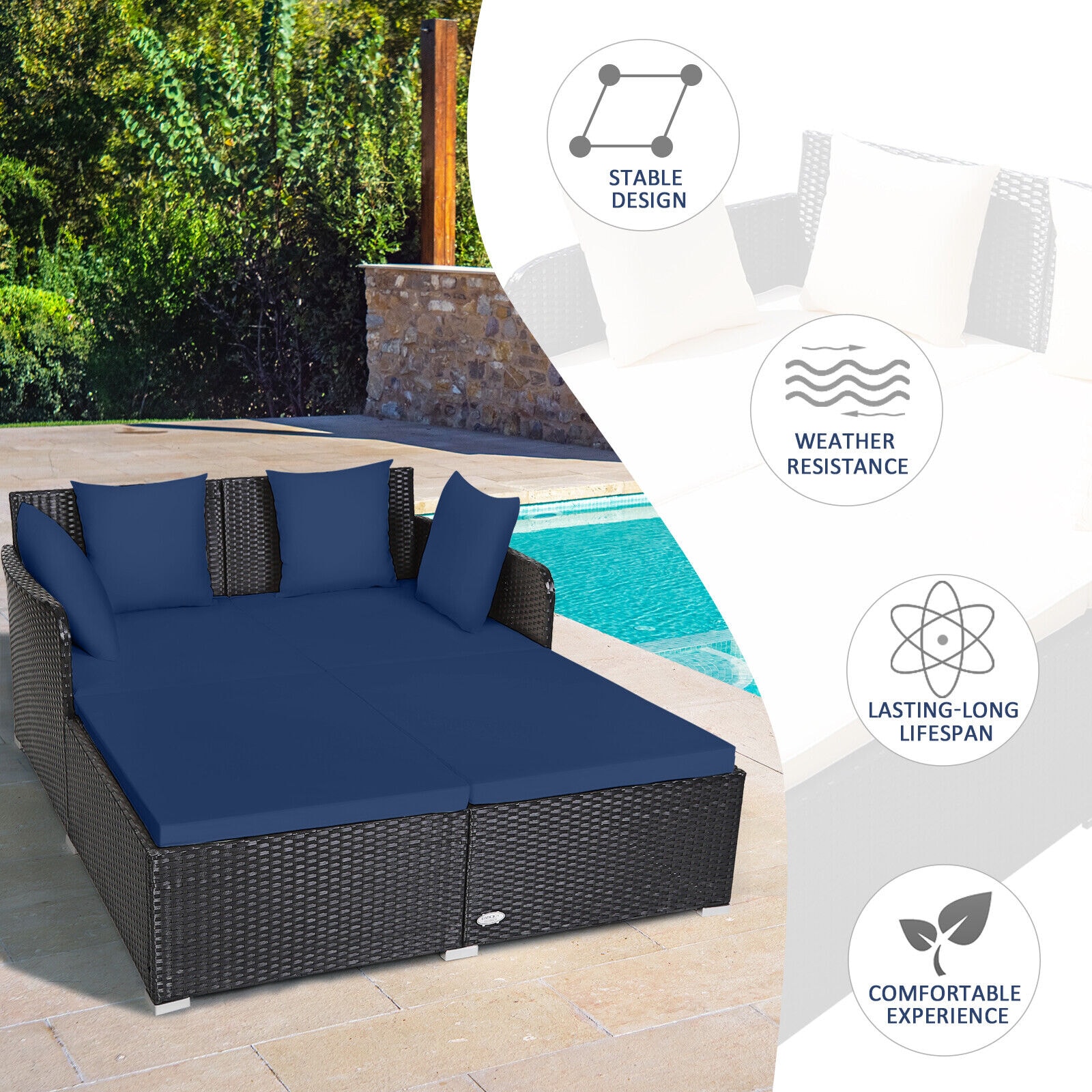 WELLFOR OUS67329NY Patio-Sofas-Daybeds - View #3