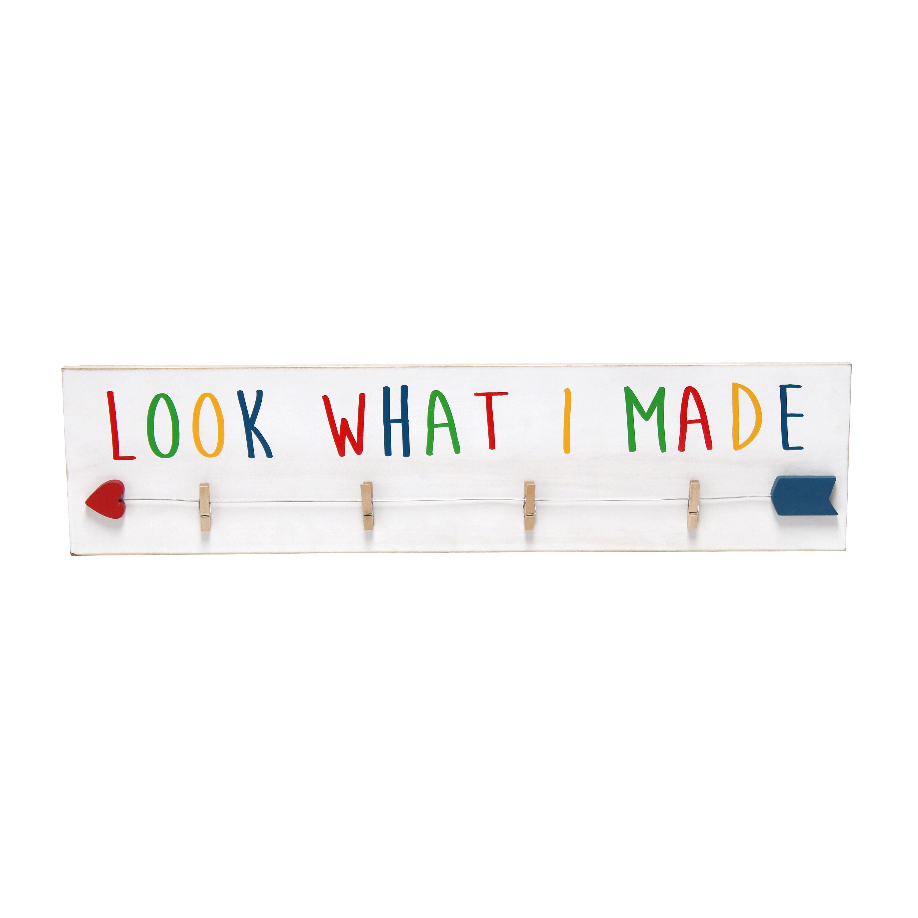 Elegant Designs HG2038-WRM White wash/Rainbow Text Composite ( 4-in x 6-in ) Photo holder