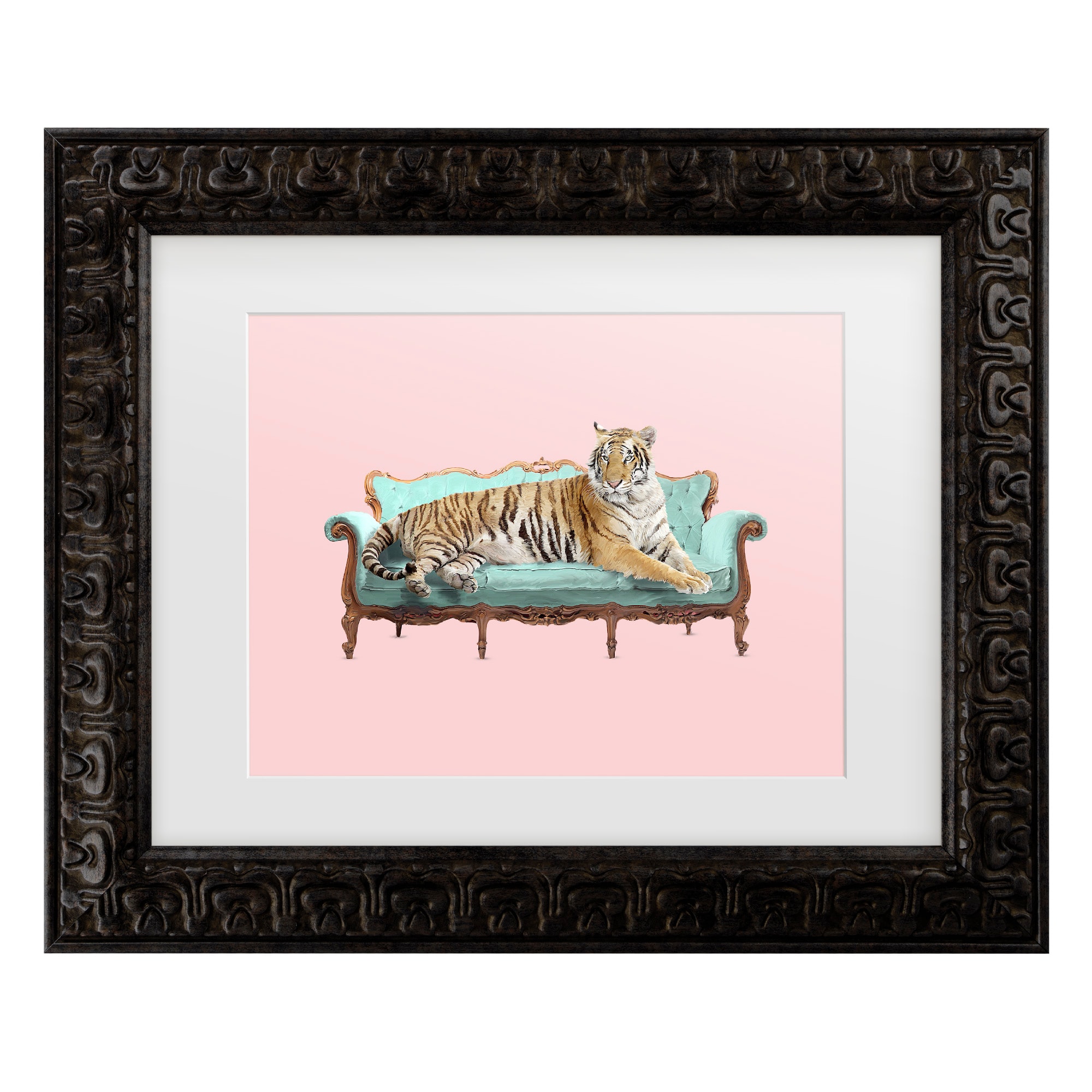 Trademark Fine Art Robert Farkas 'Lazy Tiger' Matted Framed Art