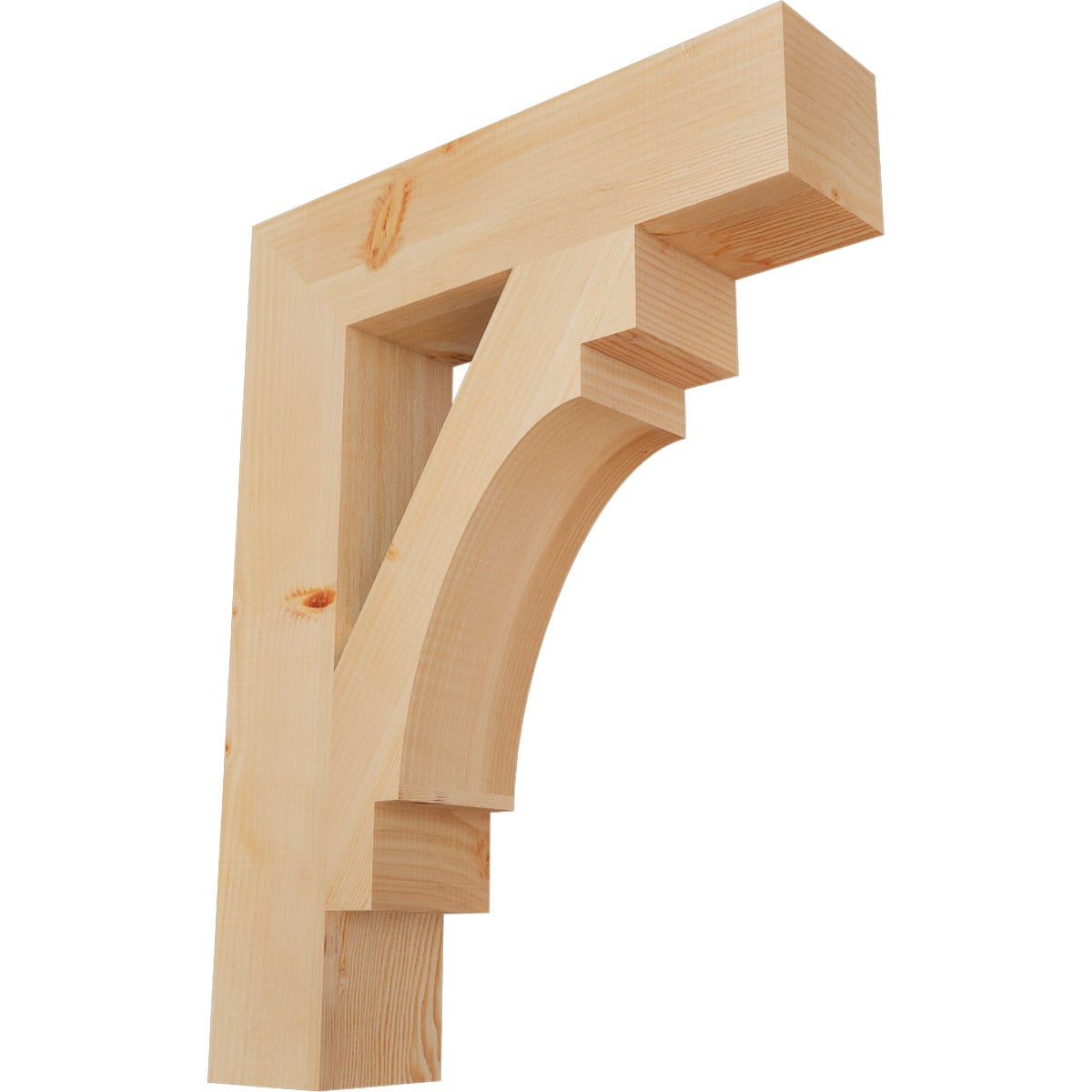 Ekena Millwork BKT06X26X34MRC05SDF Merced block smooth 5-1/2-in x 26-in x 34-in Douglas fir Brown Wood Standard bracket