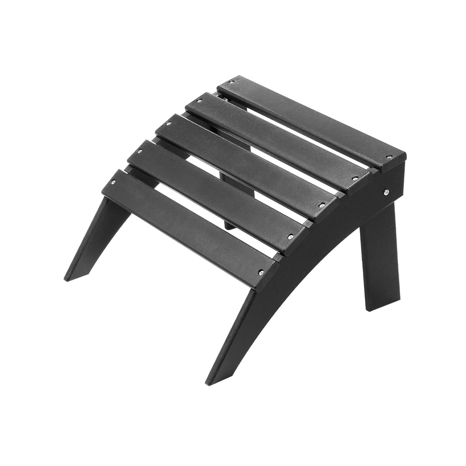 VEVOR Adirondack Ottoman 18.7L x 19.7W x 13H Inch HDPE Plastic Folding Adirondack Ottoman Weather-Resistant Foot Rest for Adirondack Chair Widely Used for Outside Porch Pool Lawn Backyard Black