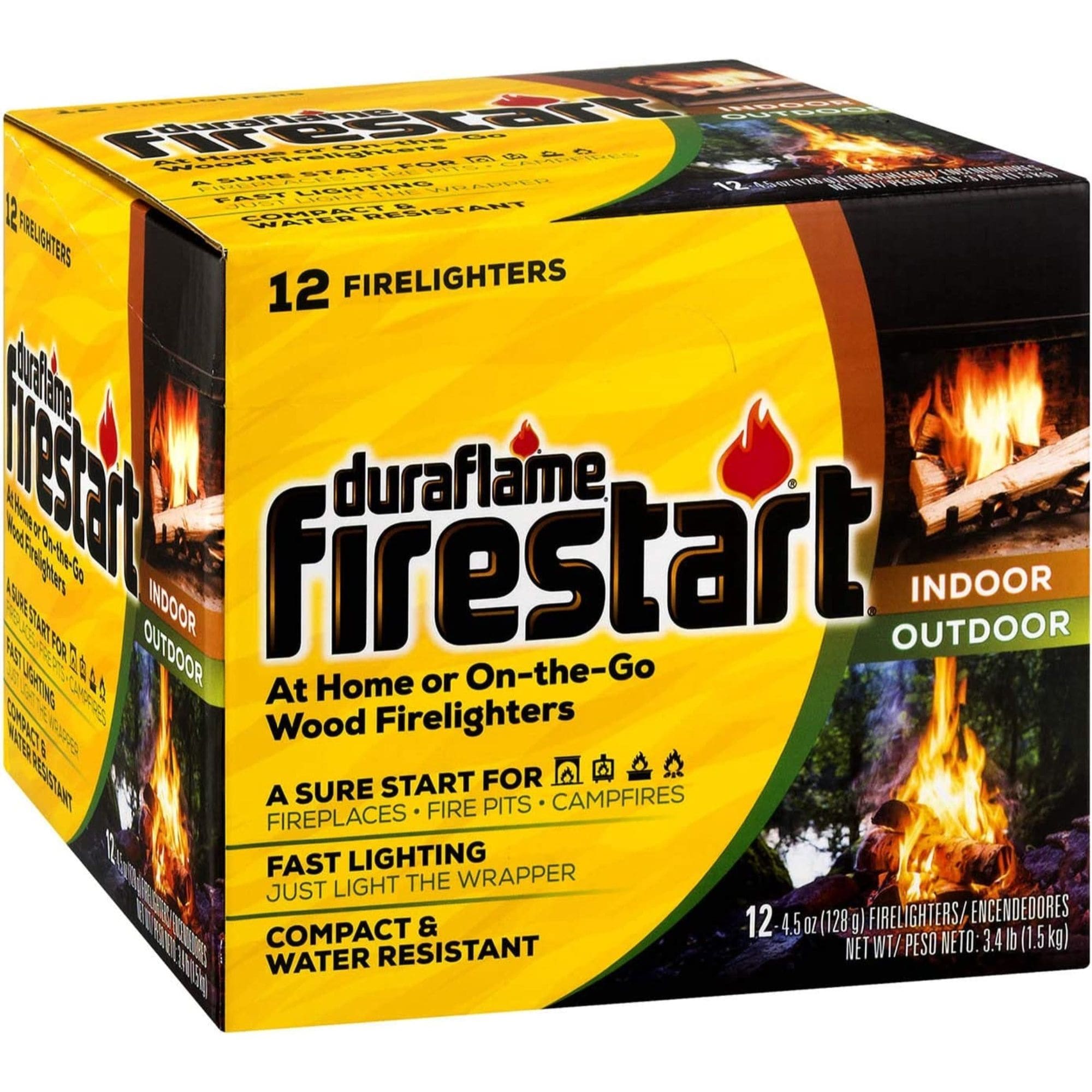 Duraflame 4841 Firestart Indoor Outdoor Wood Firelighters 12 Pack