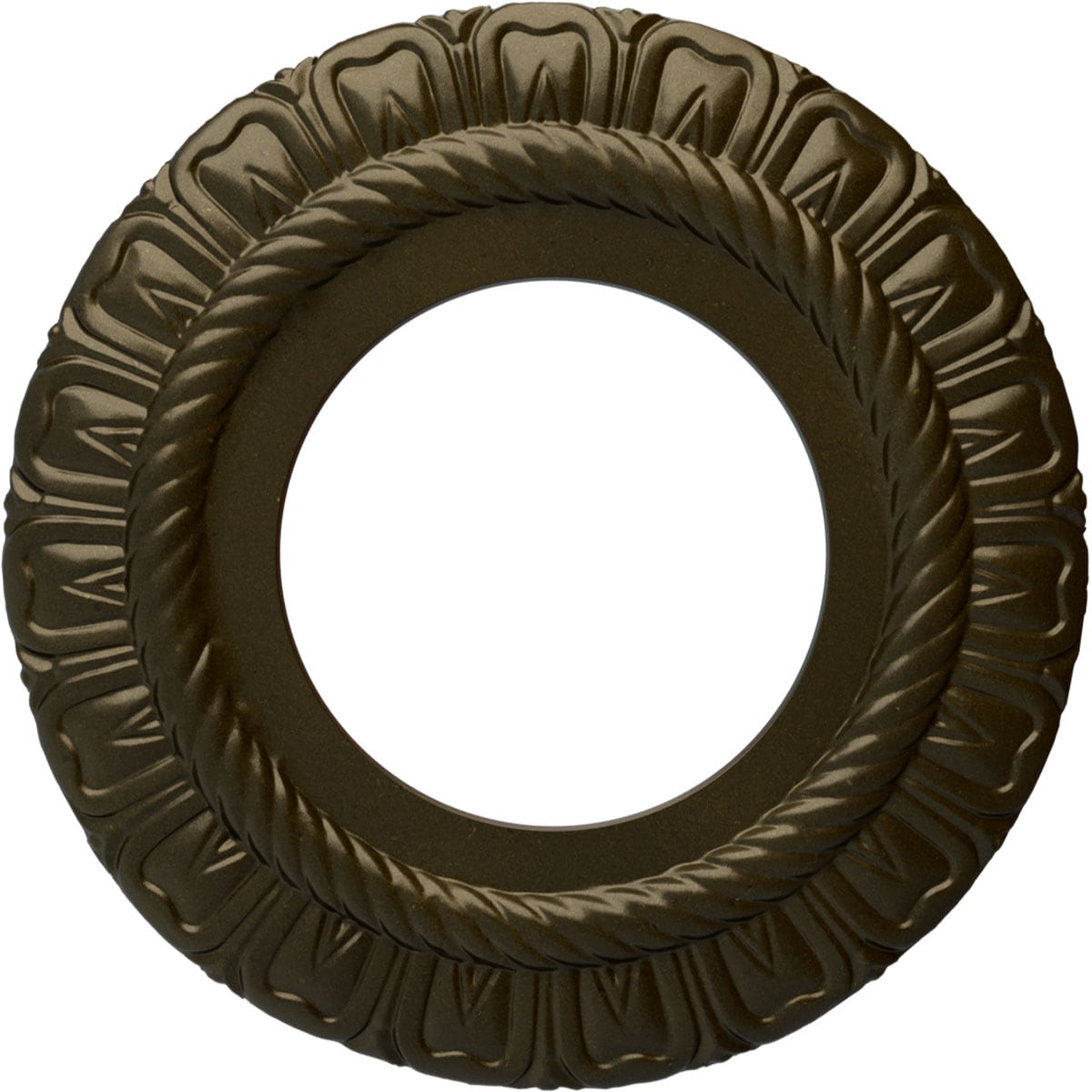 Ekena Millwork CM09CLGGS Claremont 9-in W x 9-in L Painted Green Gold Polyurethane Whole Ceiling Medallion
