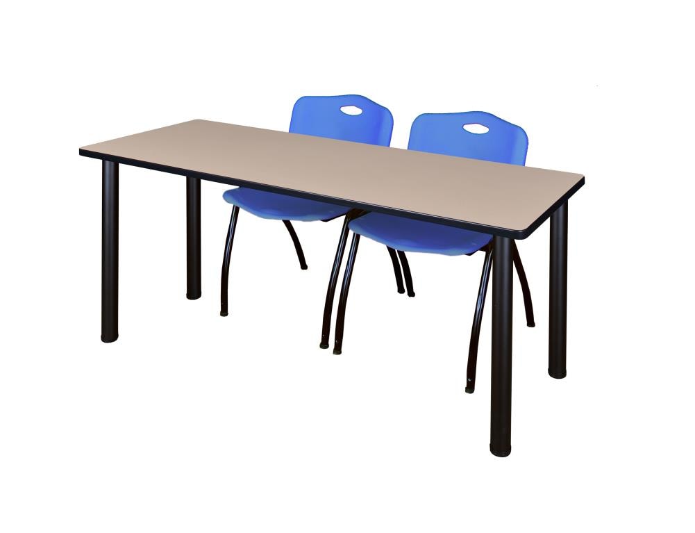 Regency MT7224BEBPBK47BE Training Off-white 4-Person Training Table (72-in W x 29-in H)