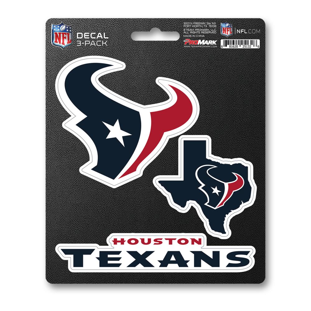 Team ProMark DST3NF32 Houston Texans 3-Pack Decal Set