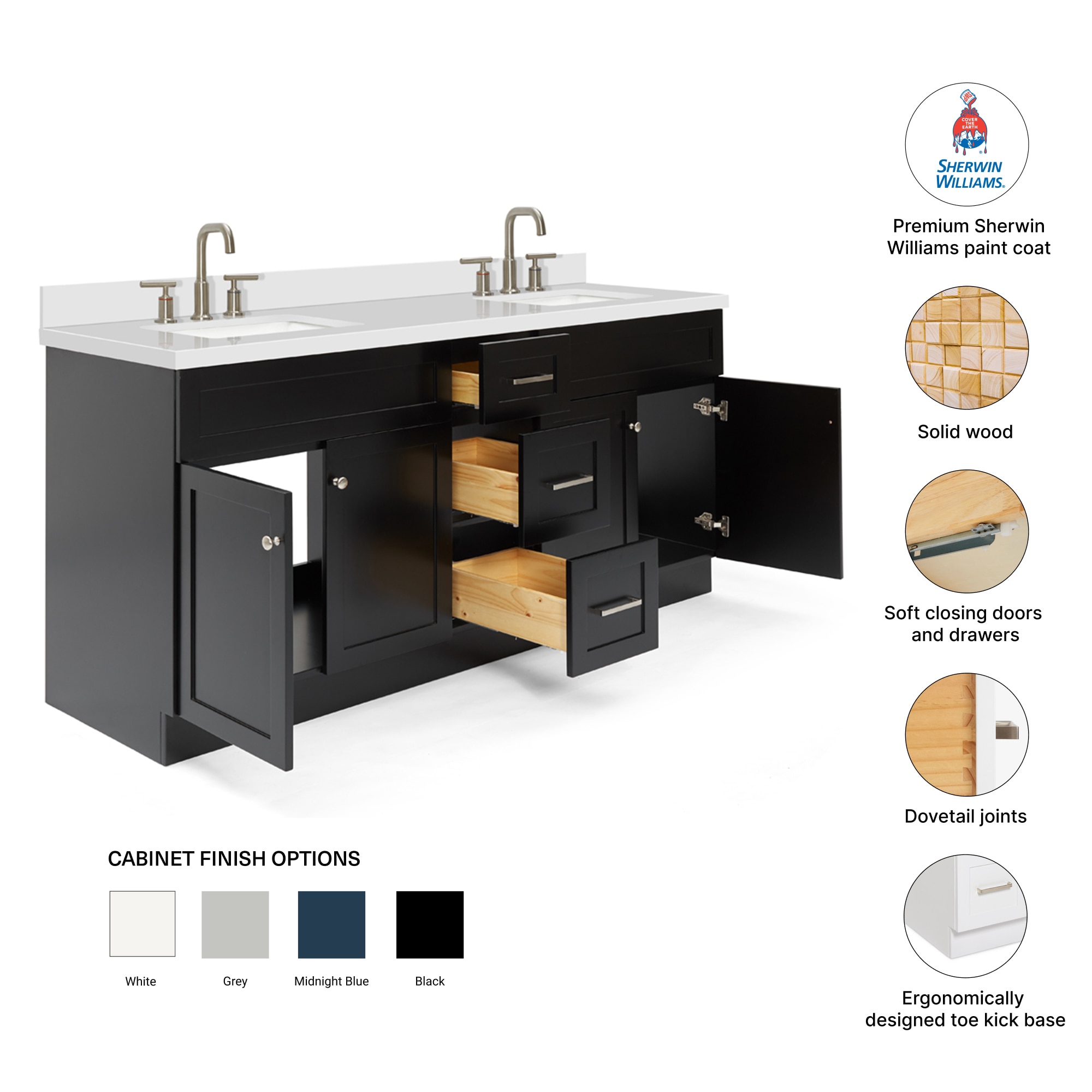ARIEL F073DWQRVOGRY Bath-Vanity-Combo - View #4