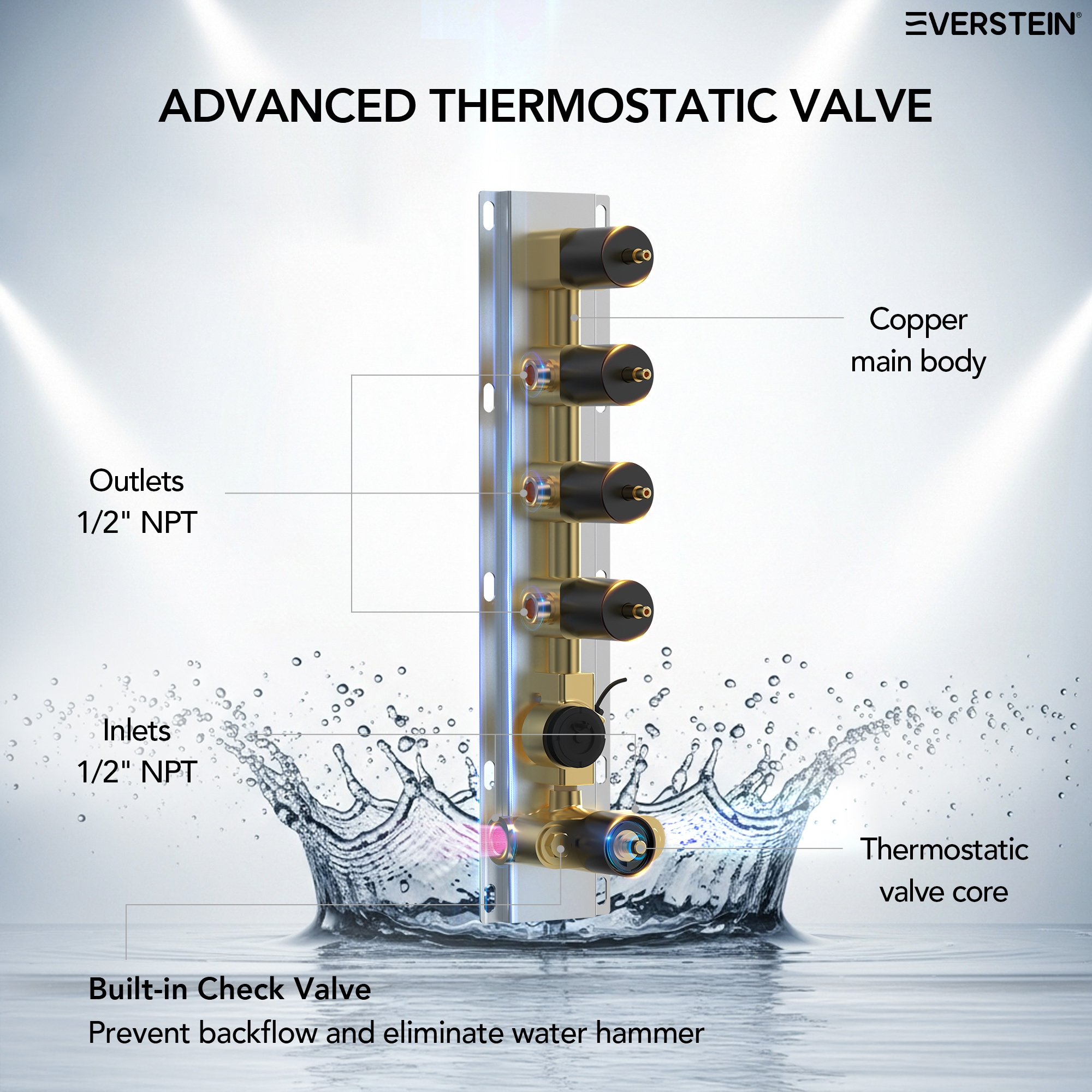 EVERSTEIN SFS-1027-BK16 Tub-Shower-Faucets - View #6