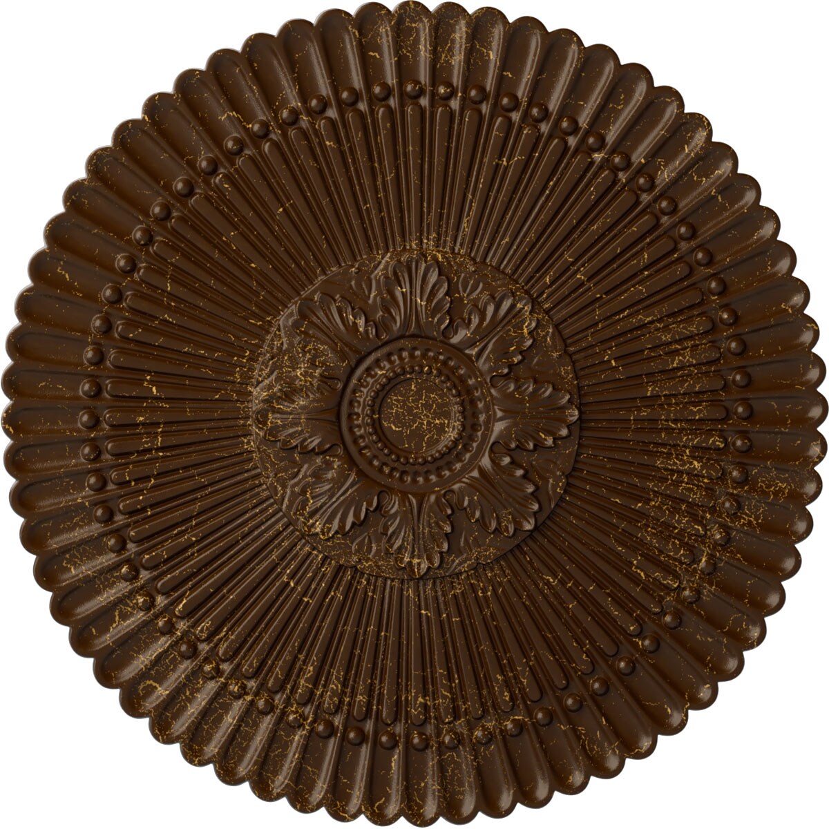 Ekena Millwork CM30NERBC Nexus 30-in W x 30-in L Painted Root Beer Crackle Polyurethane Whole Ceiling Medallion