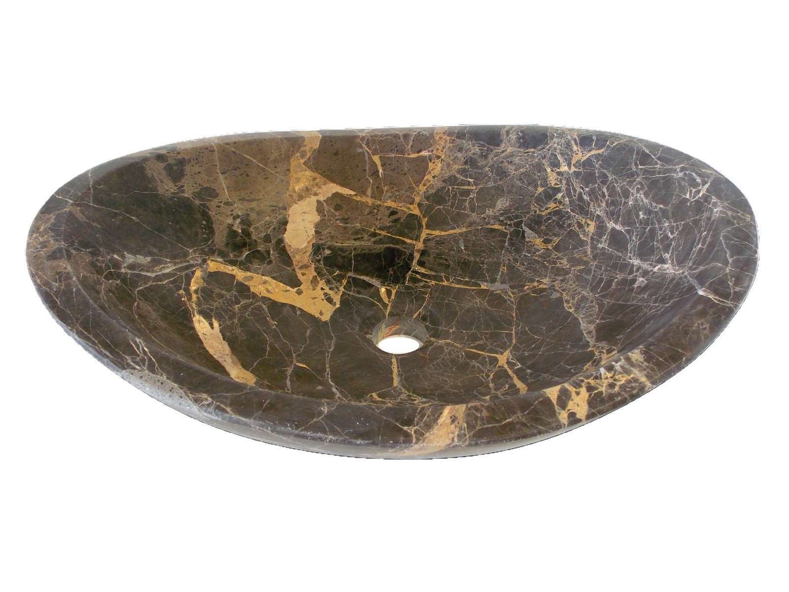 Eden 14'' Dark Brown Marble Canoe Sink