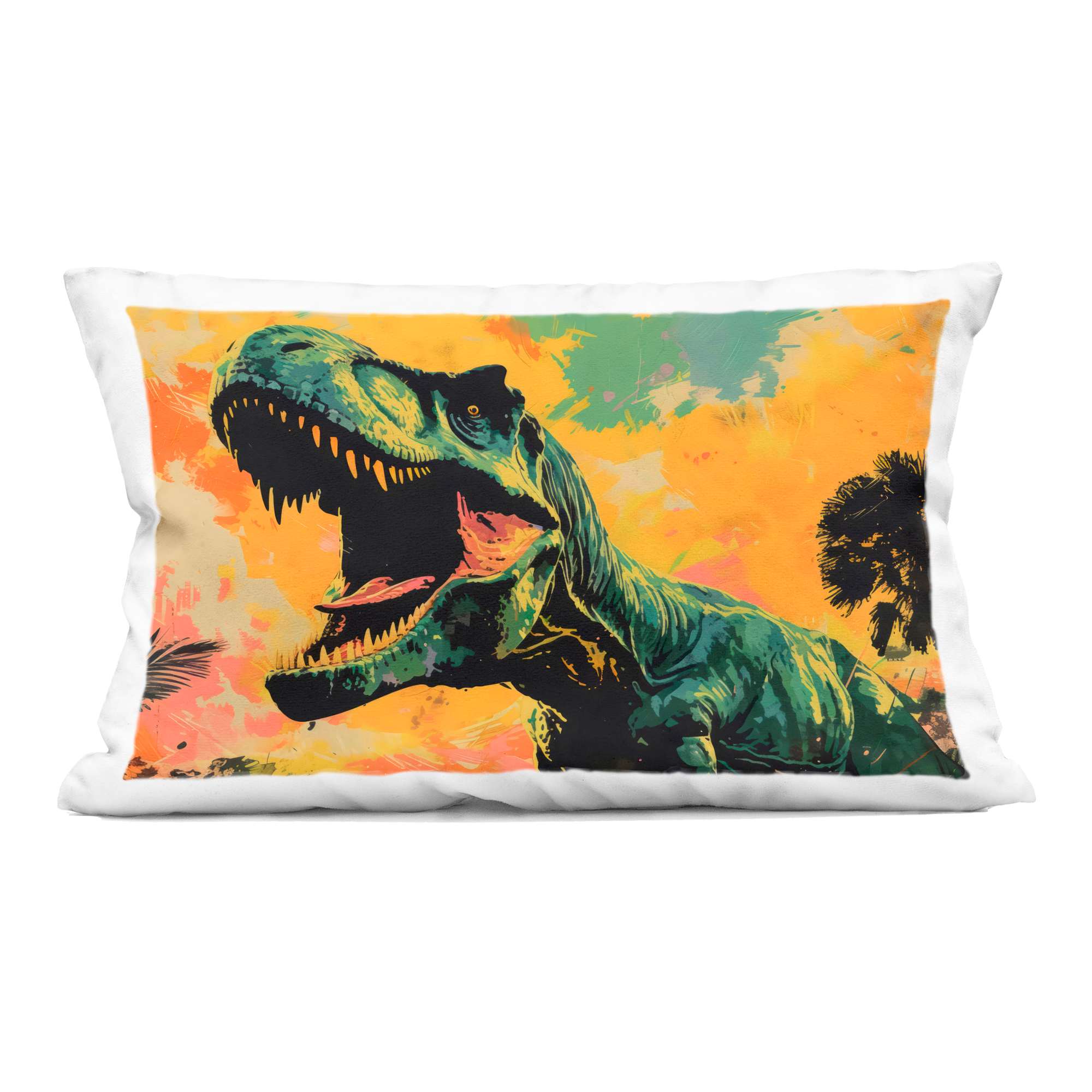 Stupell Industries PLQ-976-RCW-14X20 Roaring Dinosaur At Sunset Decorative Printed Throw Pillow design by Creative Studio 14 x 7 x 20