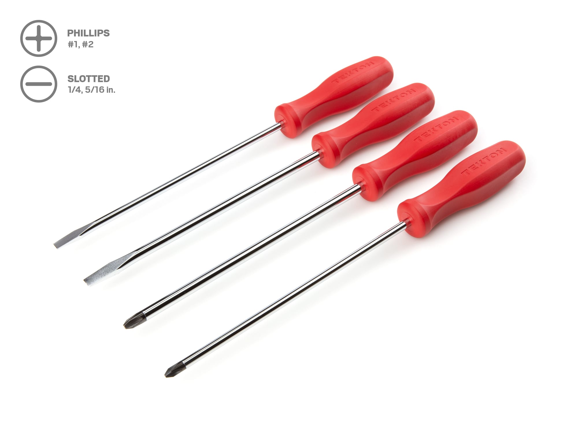 TEKTON DRV42014 4 -Piece 8-in Screwdriver Set
