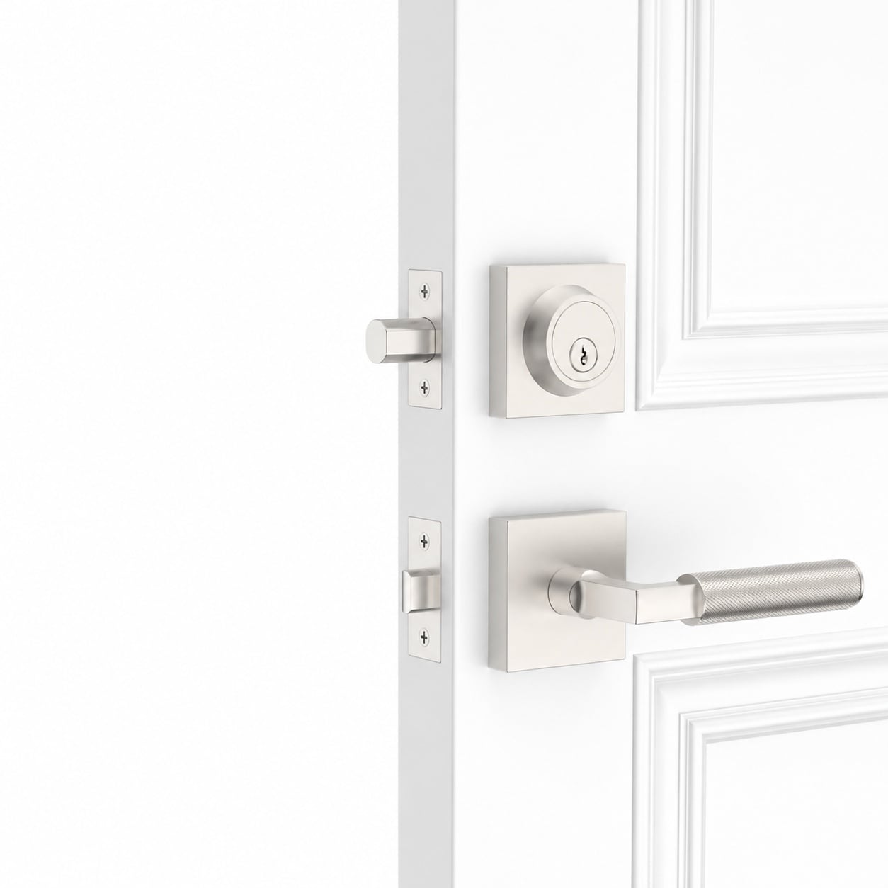 Aoibox  2 Pack Zinc Alloy Satin Nickel Lever And Deadbolt Lockset With Mounting Screws For Home Hardware Updates