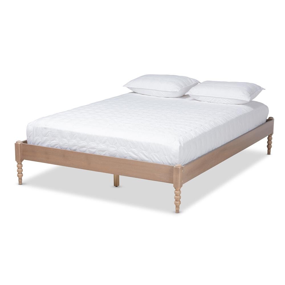 Baxton Studio Cielle Antique Oak King Wood Platform Bed in the