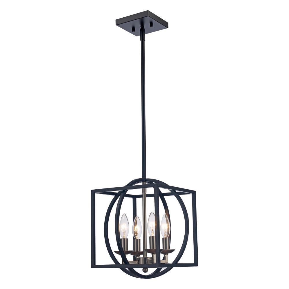 Lucid Lighting 11184 BN-BK 4 -Light Multiple finishes Multiple colors Industrial For Use in Bedrooms, Dining Rooms, Foyers, Kitchens, Living Rooms Chandelier