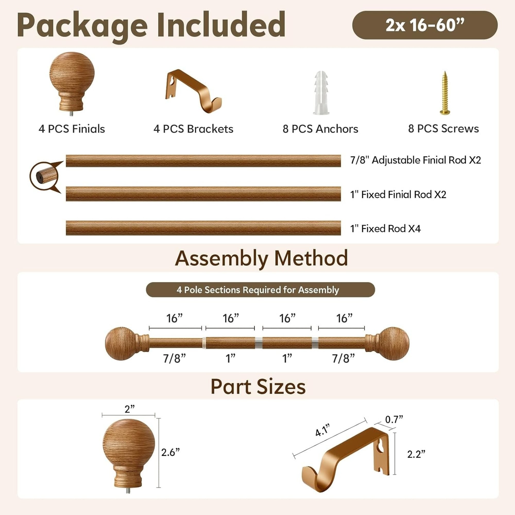 Numhew NHBEN47666 Curtain-Rods - View #2