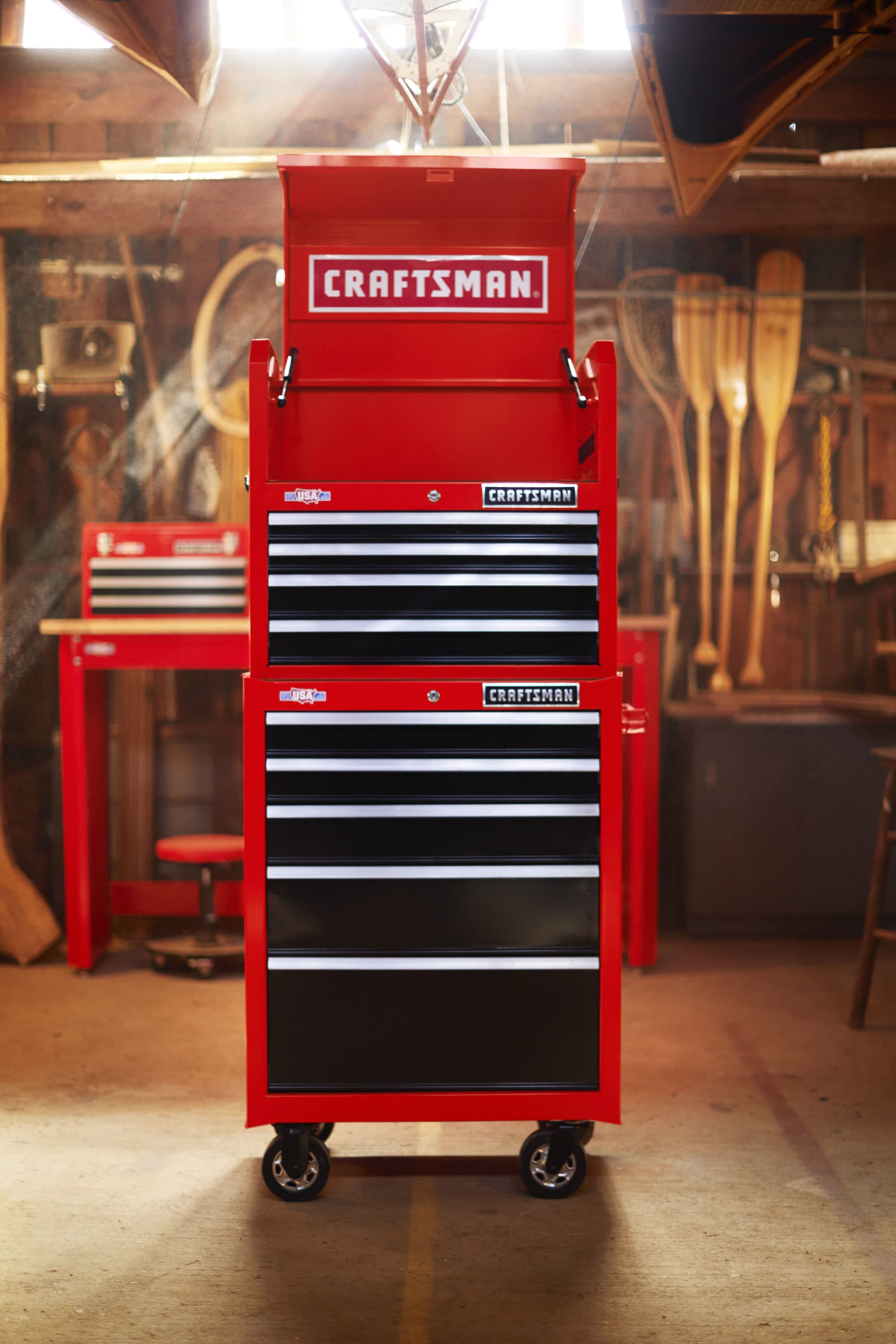 CRAFTSMAN 1000 Series 26.5-in W x 44.25-in H 5 Ball-bearing Steel Tool Chest  Combo (Black) in the Tool Chest Combos department at