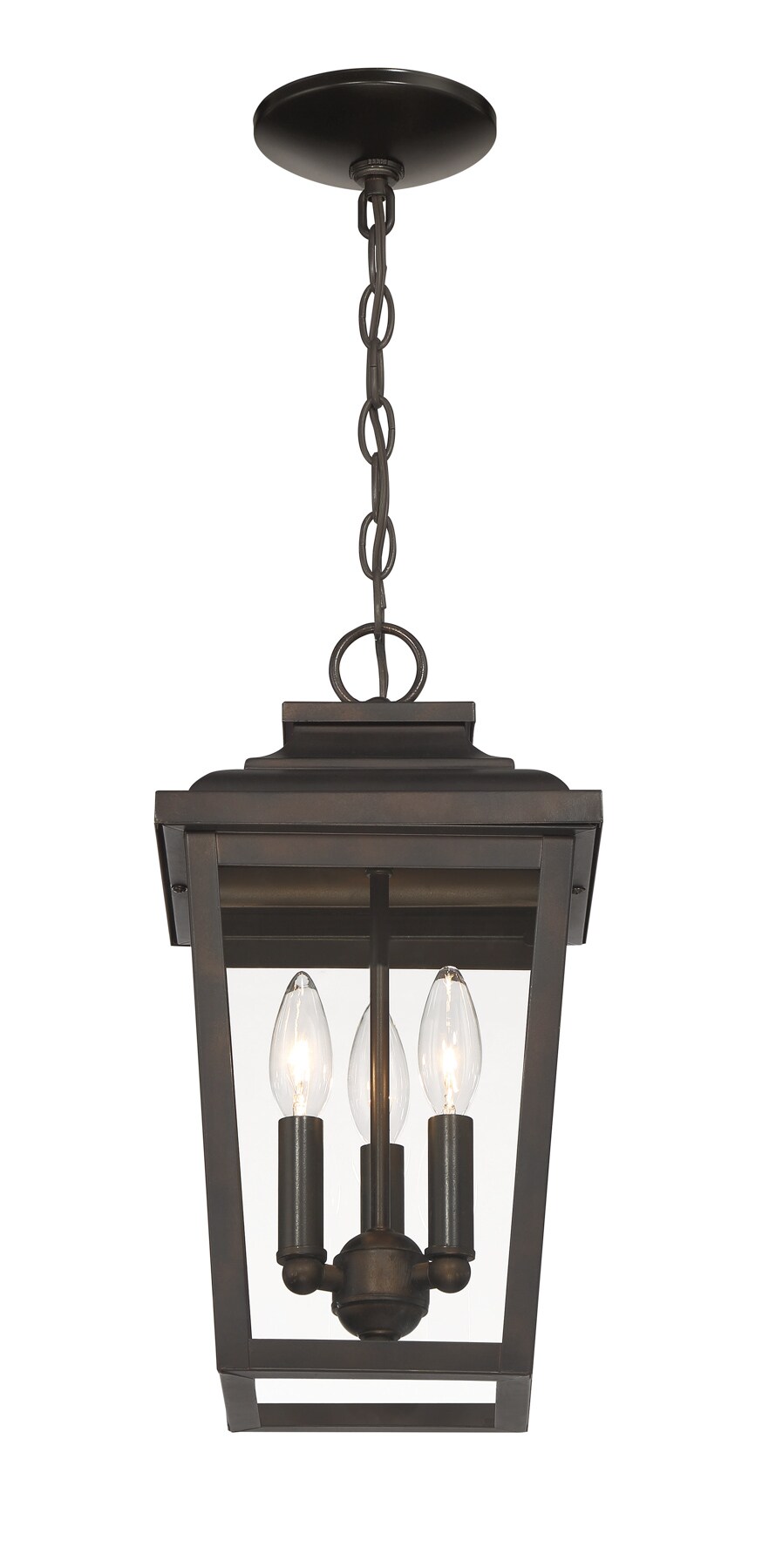 The Great Outdoors Irvington Manor 3-Light Chelsea Bronze Coastal Clear ...