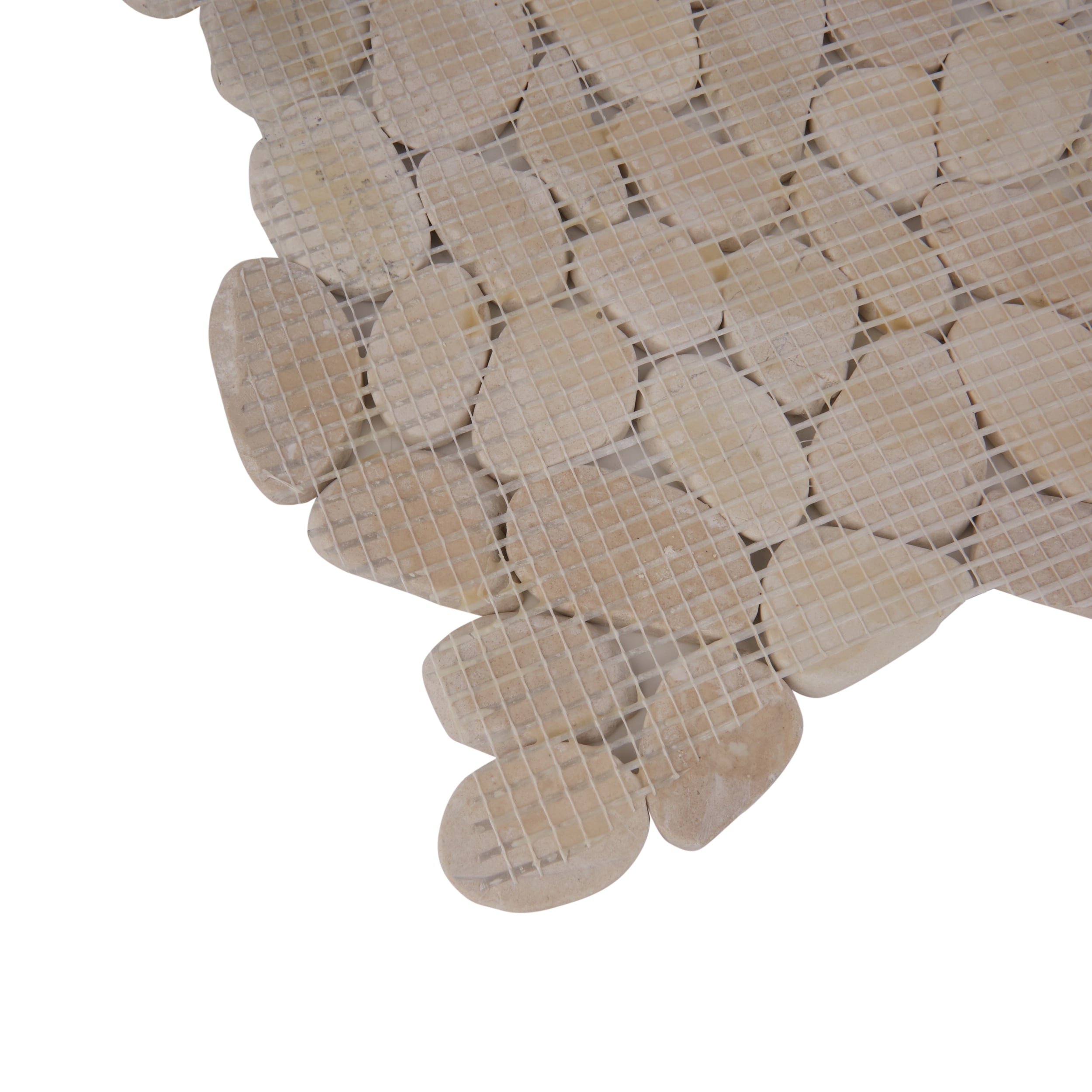 White Honed Natural Stone Pebble Mosaic Tile