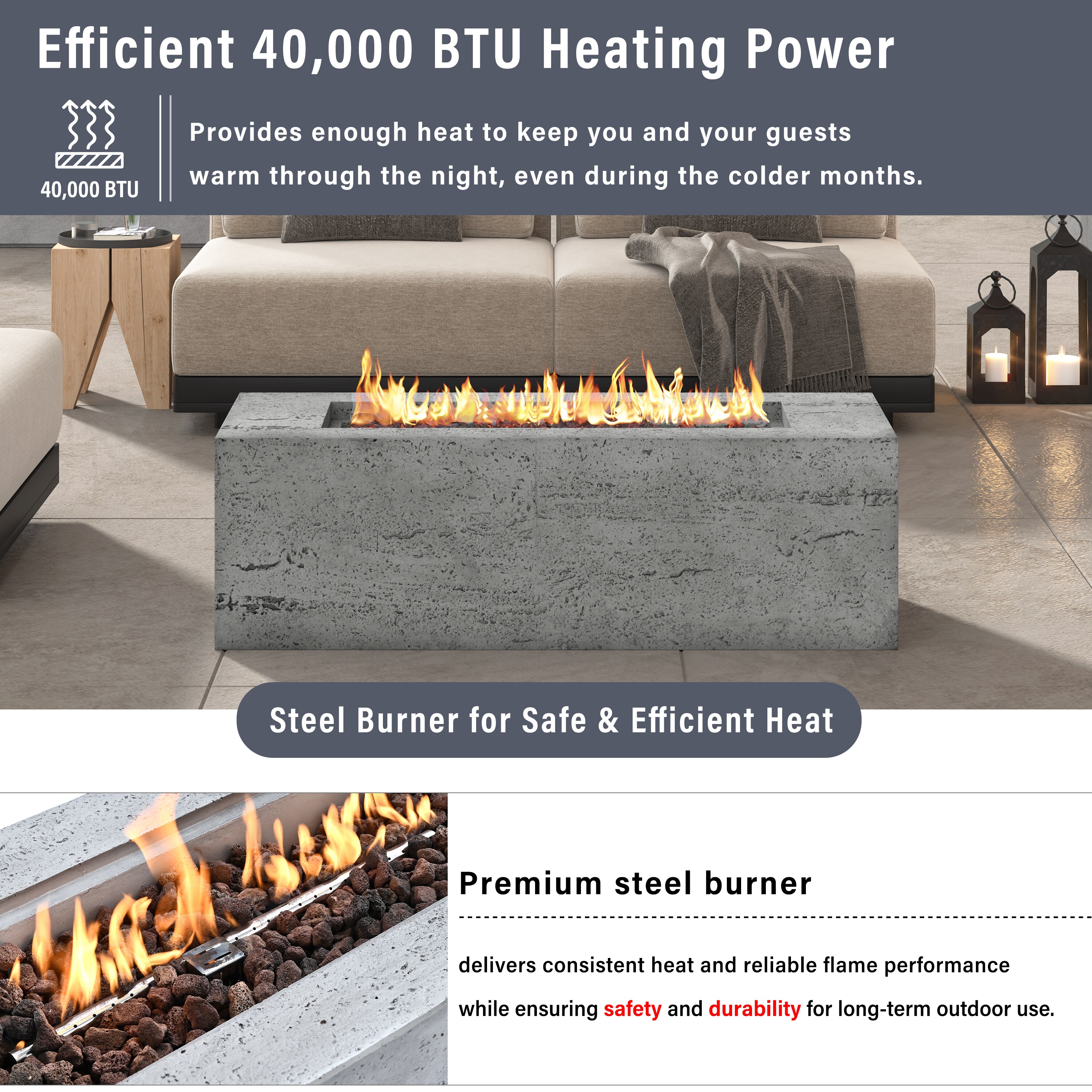 Cuschoice LWH-1-CAL Outdoor-Gas-Firepits - View #6
