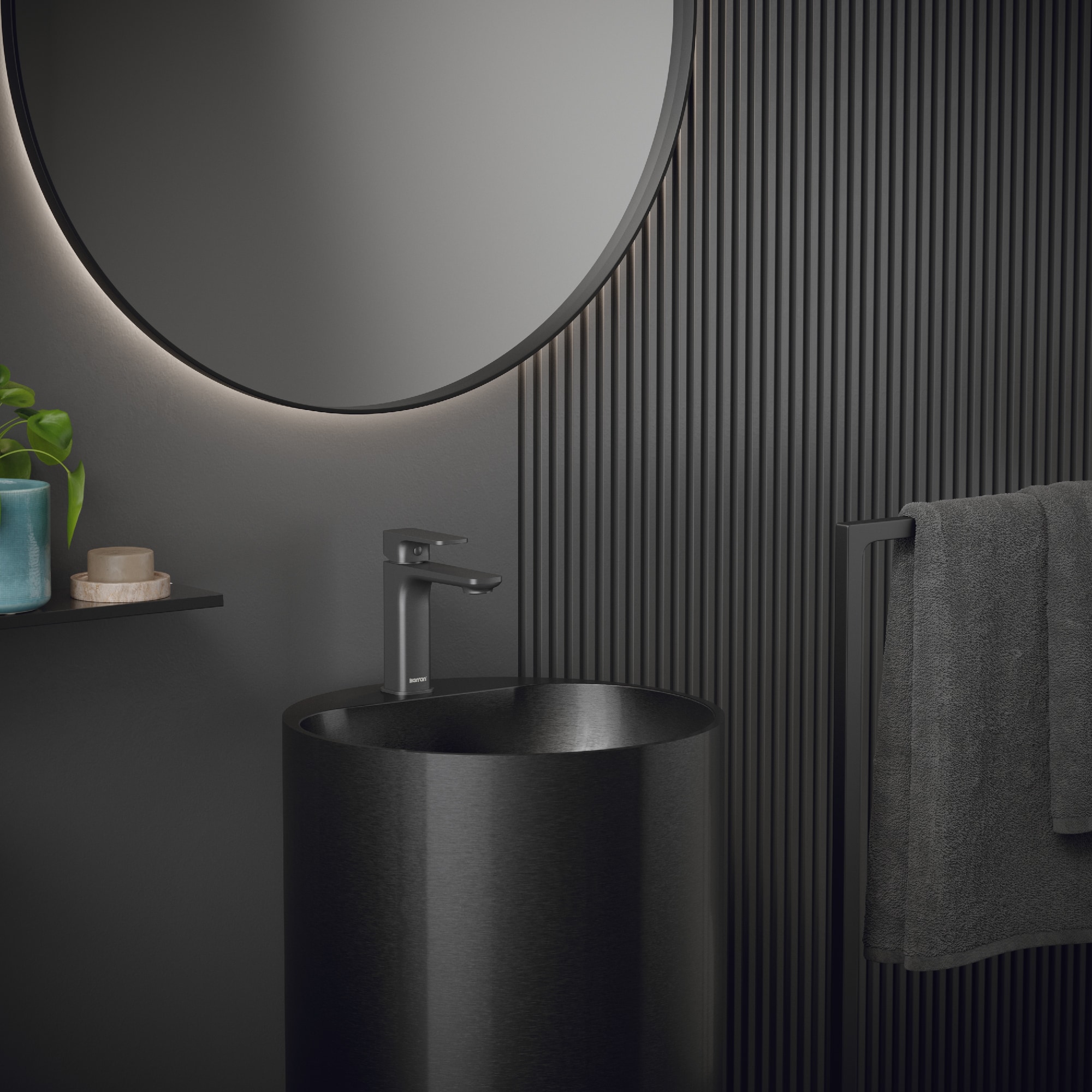 Karran CCP400GG Complete-Pedestal-Lavatories - View #3
